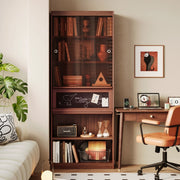 Linspire Ursula Storage Bookcase with Doors, Dark Wood
