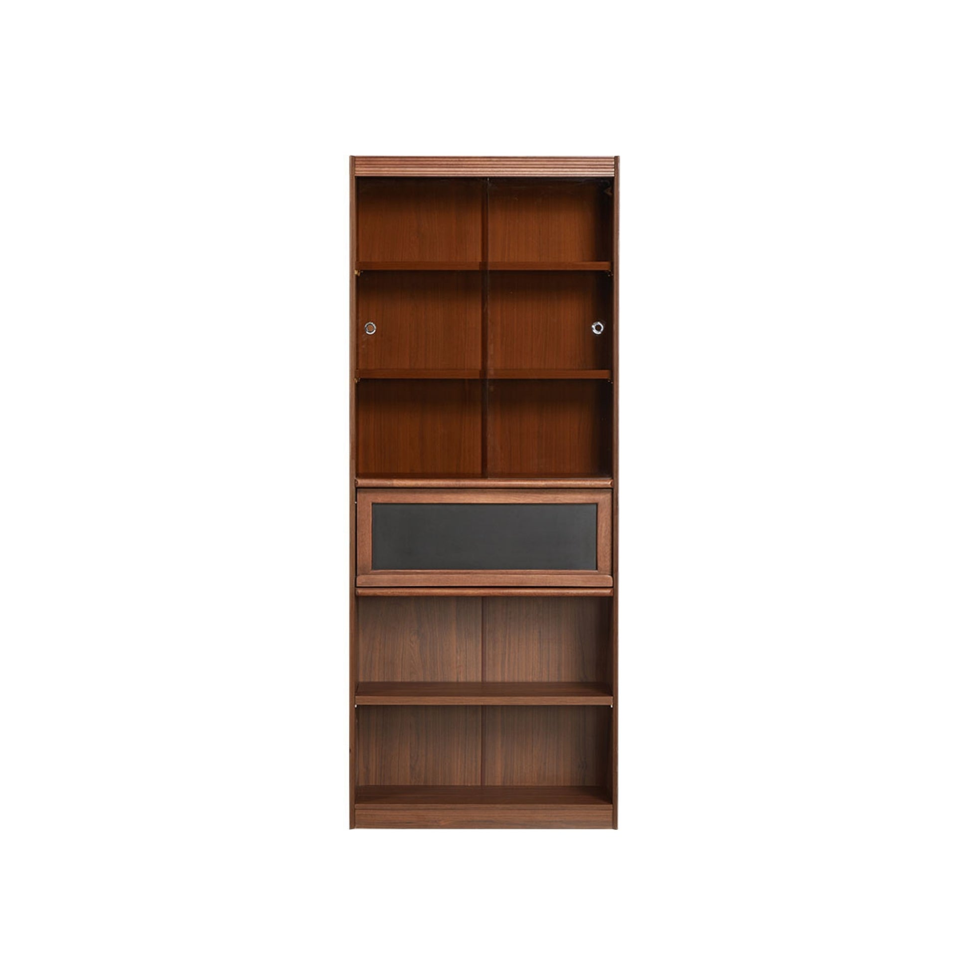 Linspire Ursula Storage Bookcase with Doors, Dark Wood