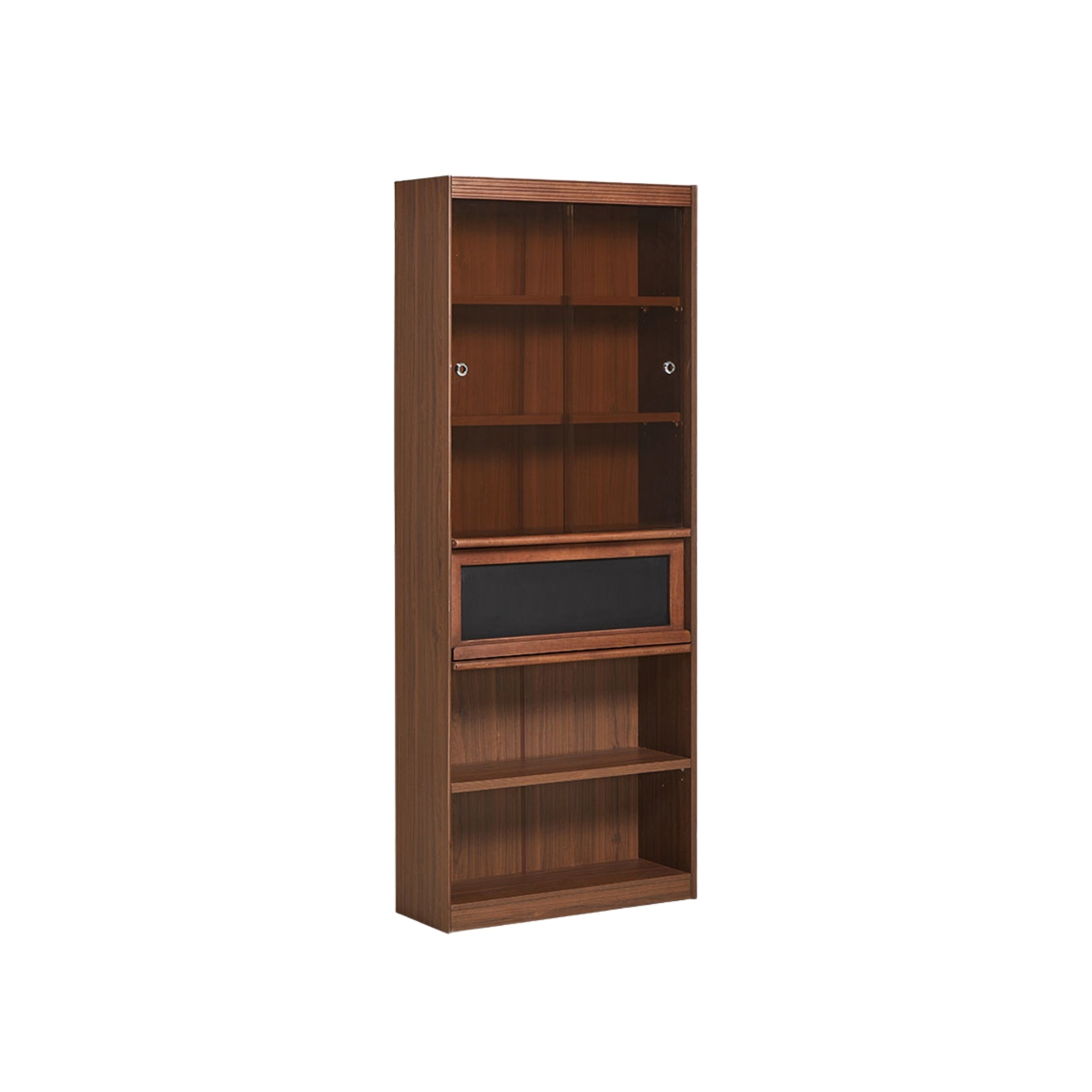 Linspire Ursula Storage Bookcase with Doors, Dark Wood