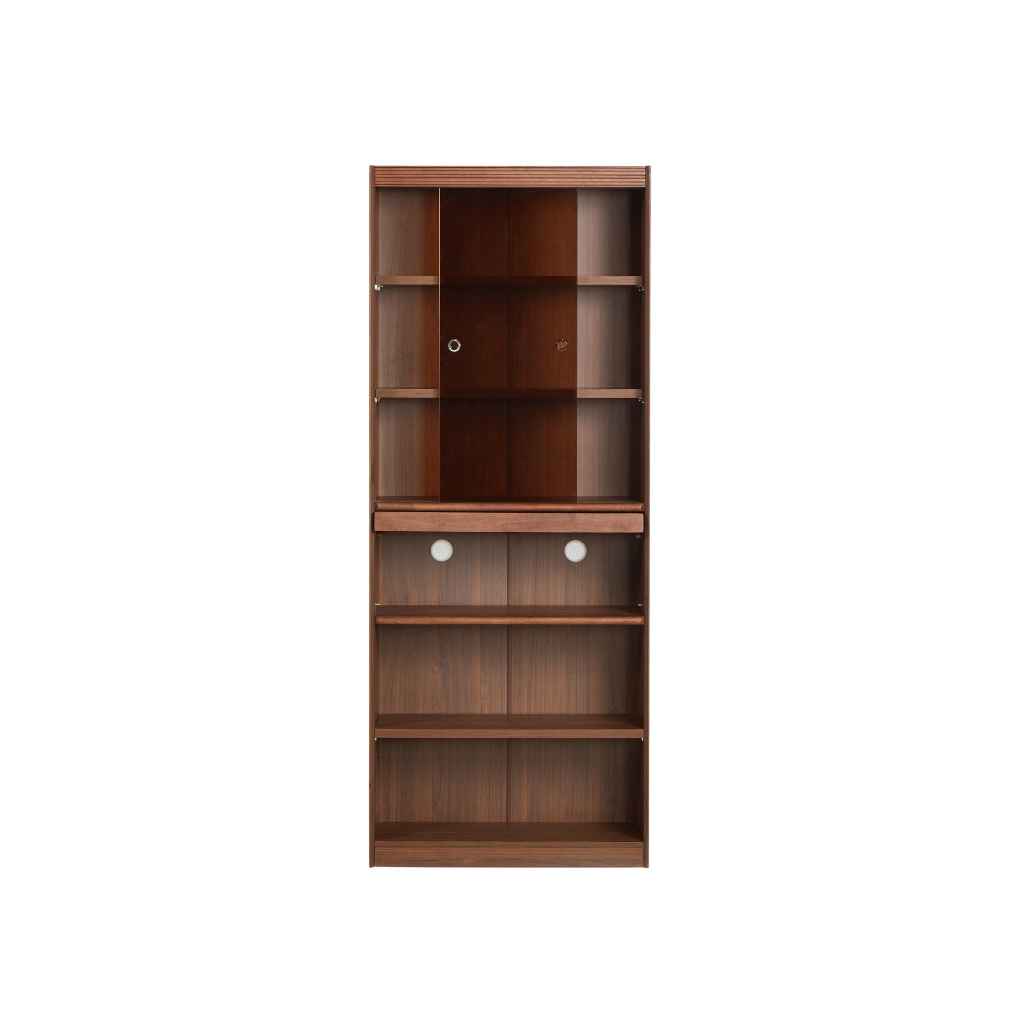 Linspire Ursula Storage Bookcase with Doors, Dark Wood