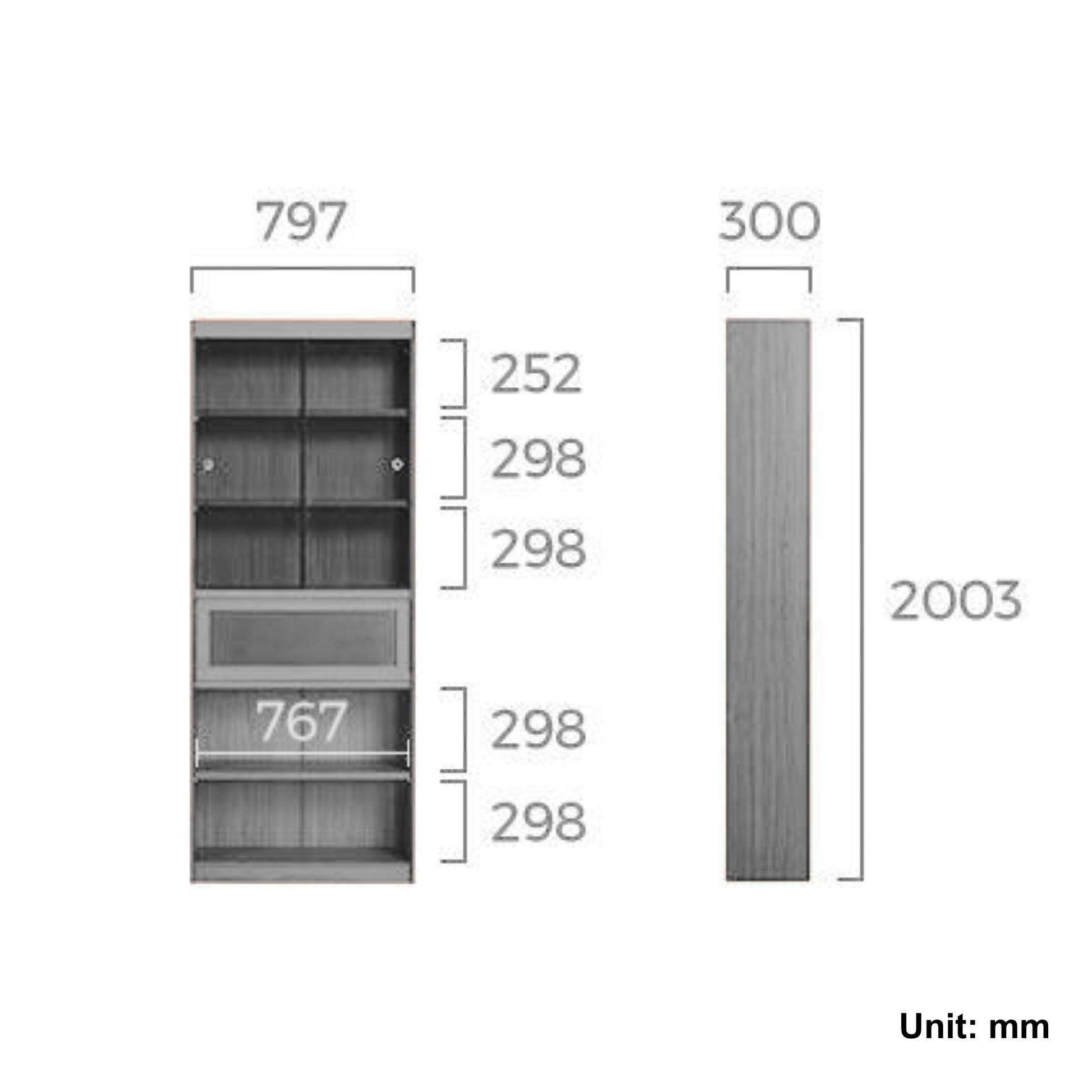 Linspire Ursula Storage Bookcase with Doors, Dark Wood