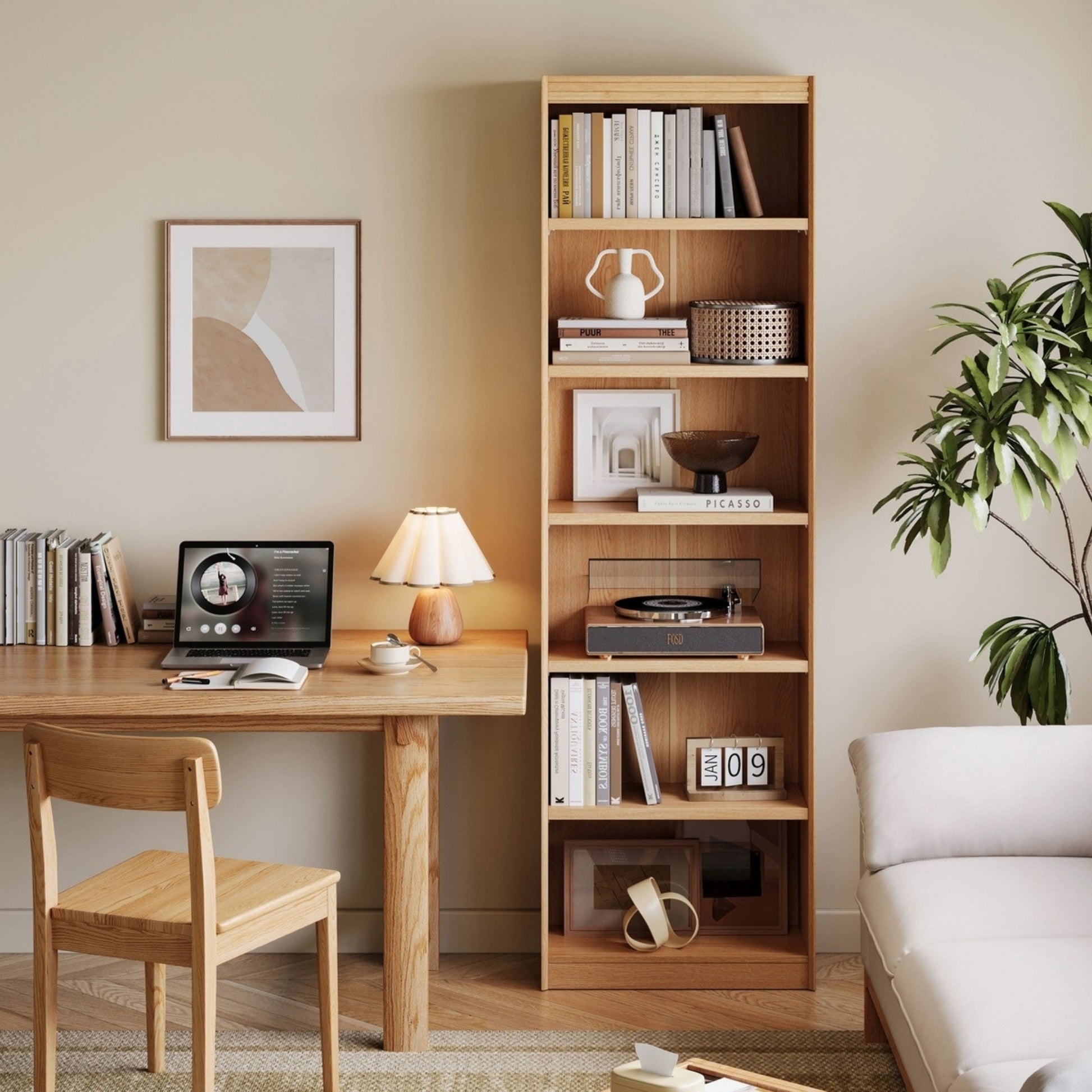 Linspire Ursula Storage Bookcase, Natural Wood