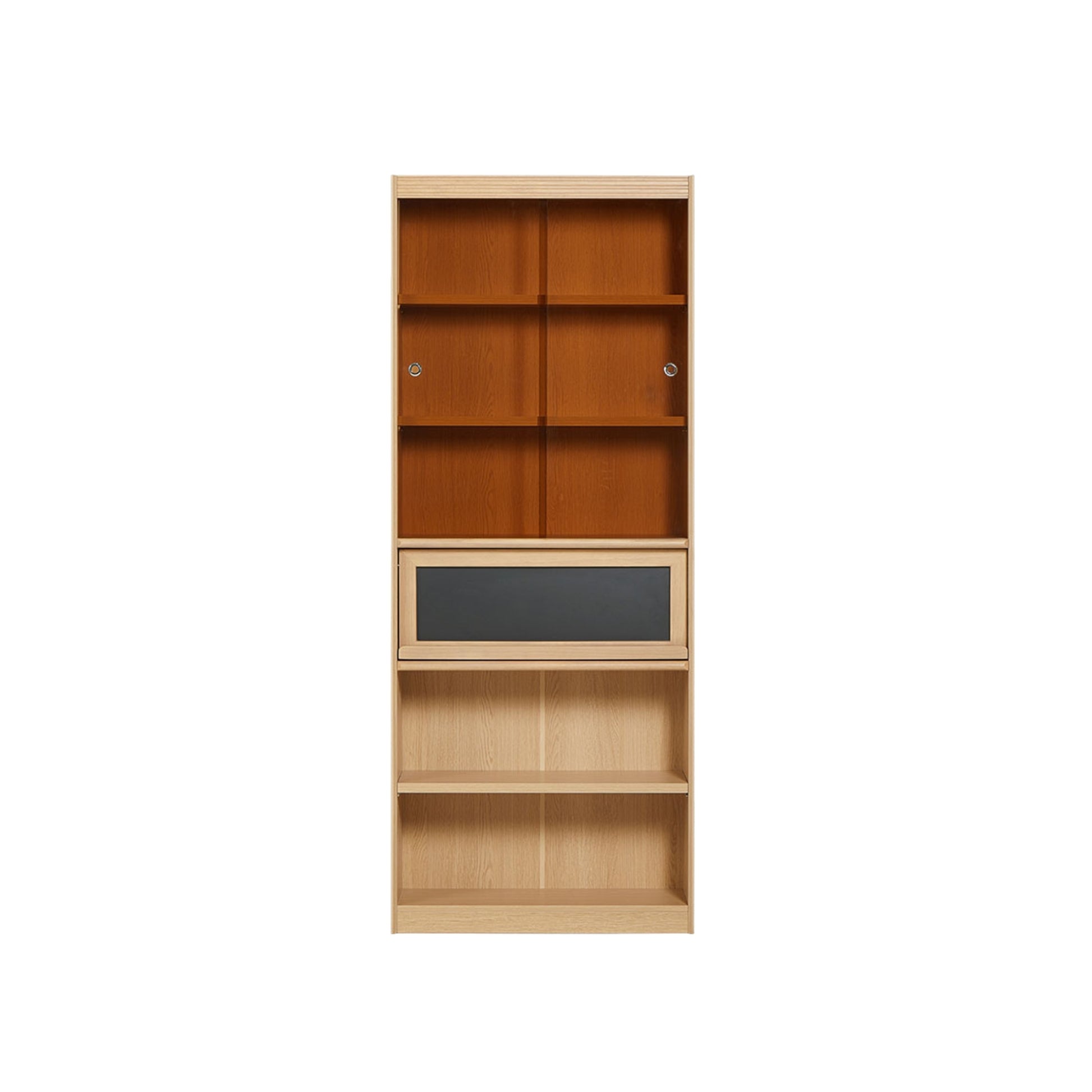Linspire Ursula Storage Bookcase with Doors, Natural Wood