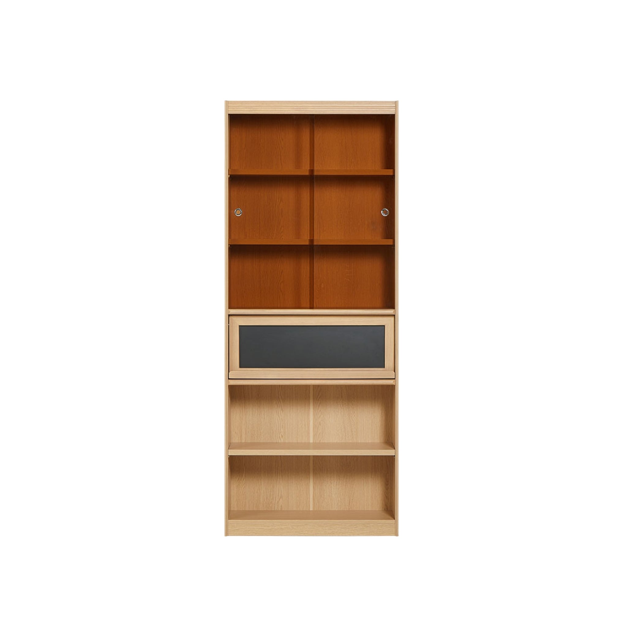 Linspire Ursula Storage Bookcase with Doors, Natural Wood
