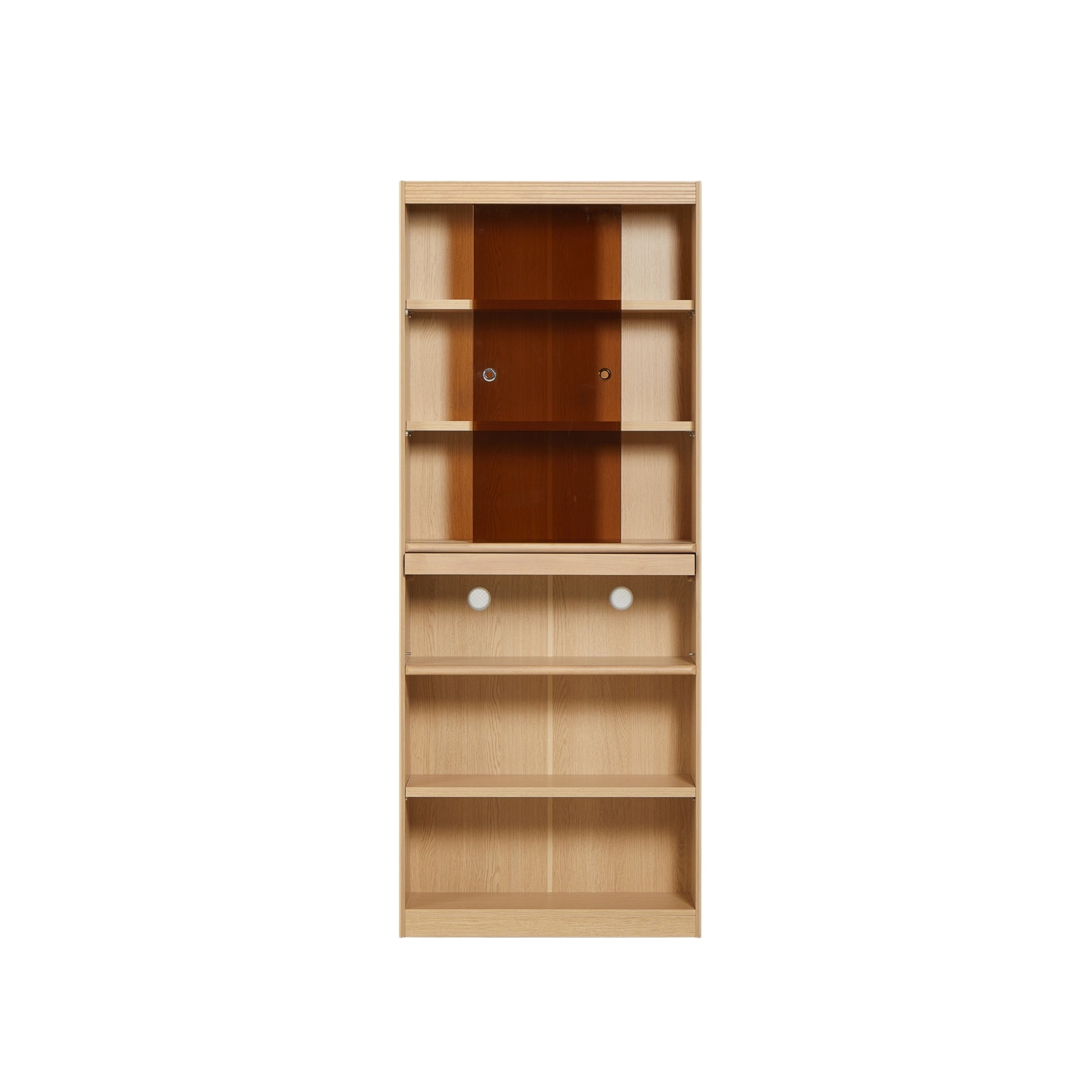 Linspire Ursula Storage Bookcase with Doors, Natural Wood