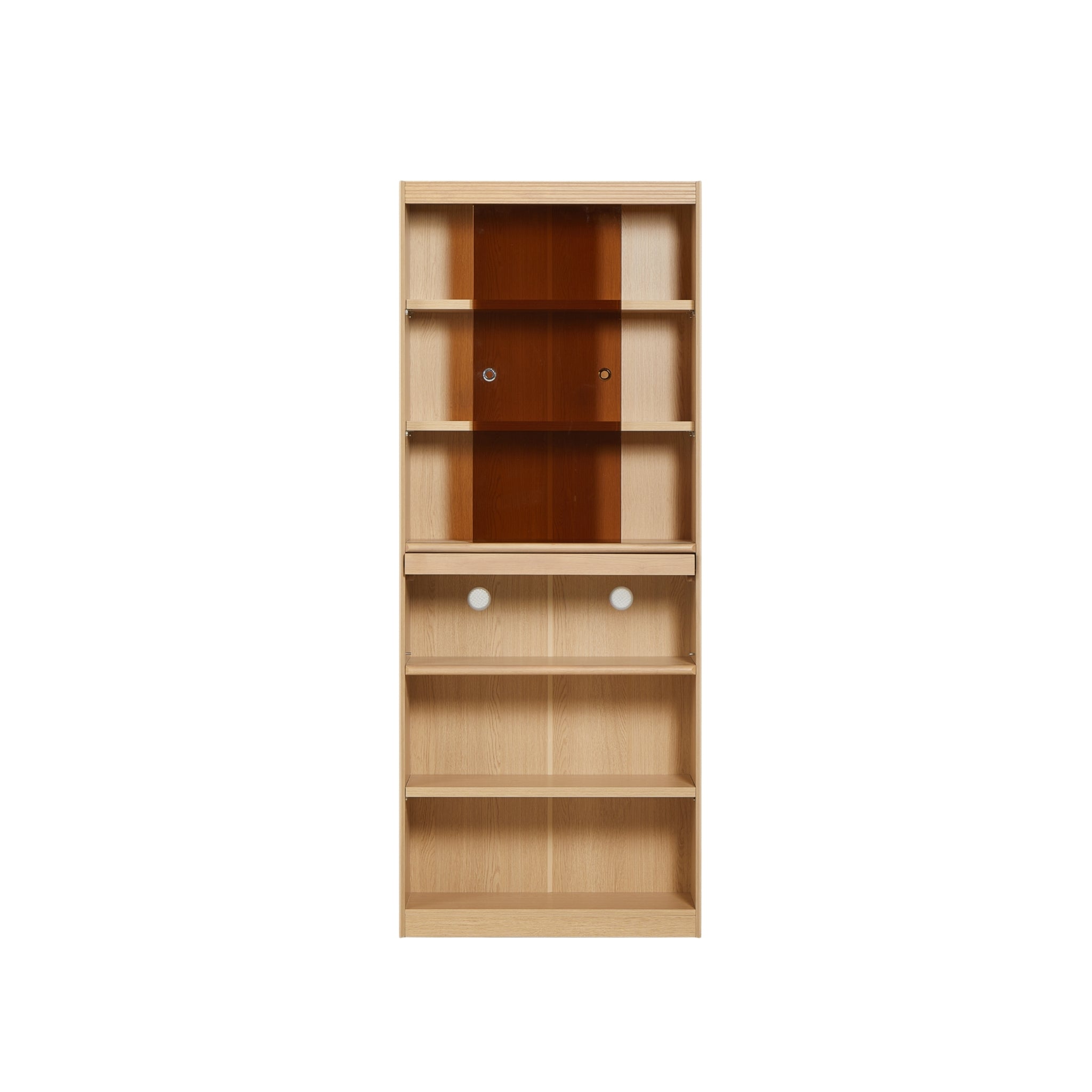 Linspire Ursula Storage Bookcase with Doors, Natural Wood