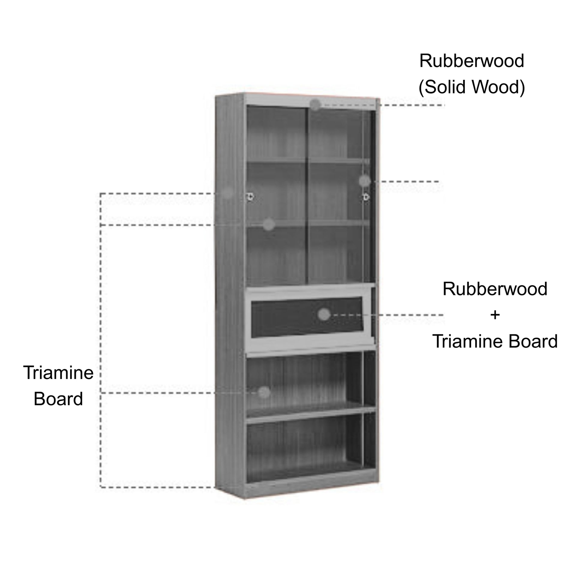 Linspire Ursula Storage Bookcase with Doors, Natural Wood
