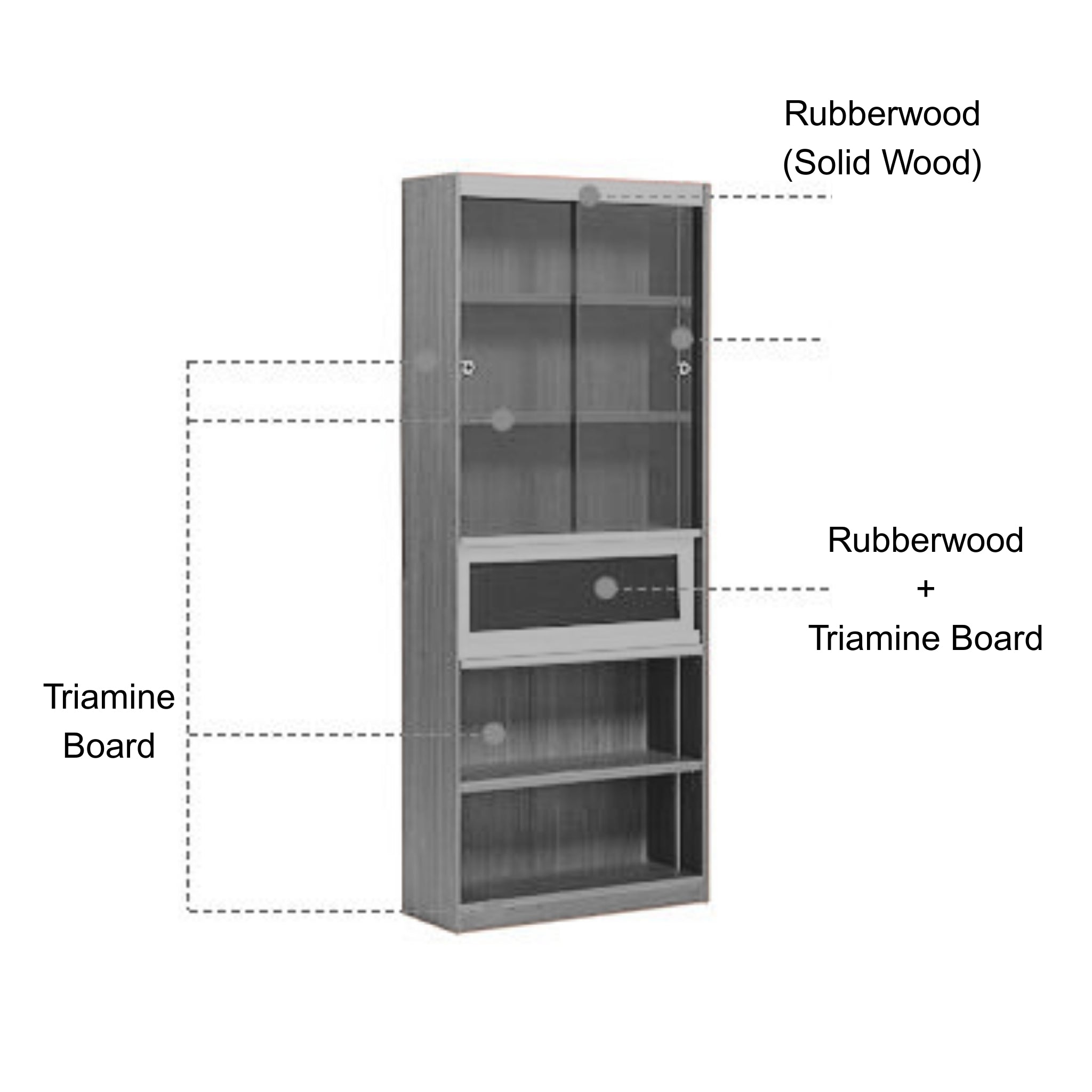 Linspire Ursula Storage Bookcase with Doors, Natural Wood