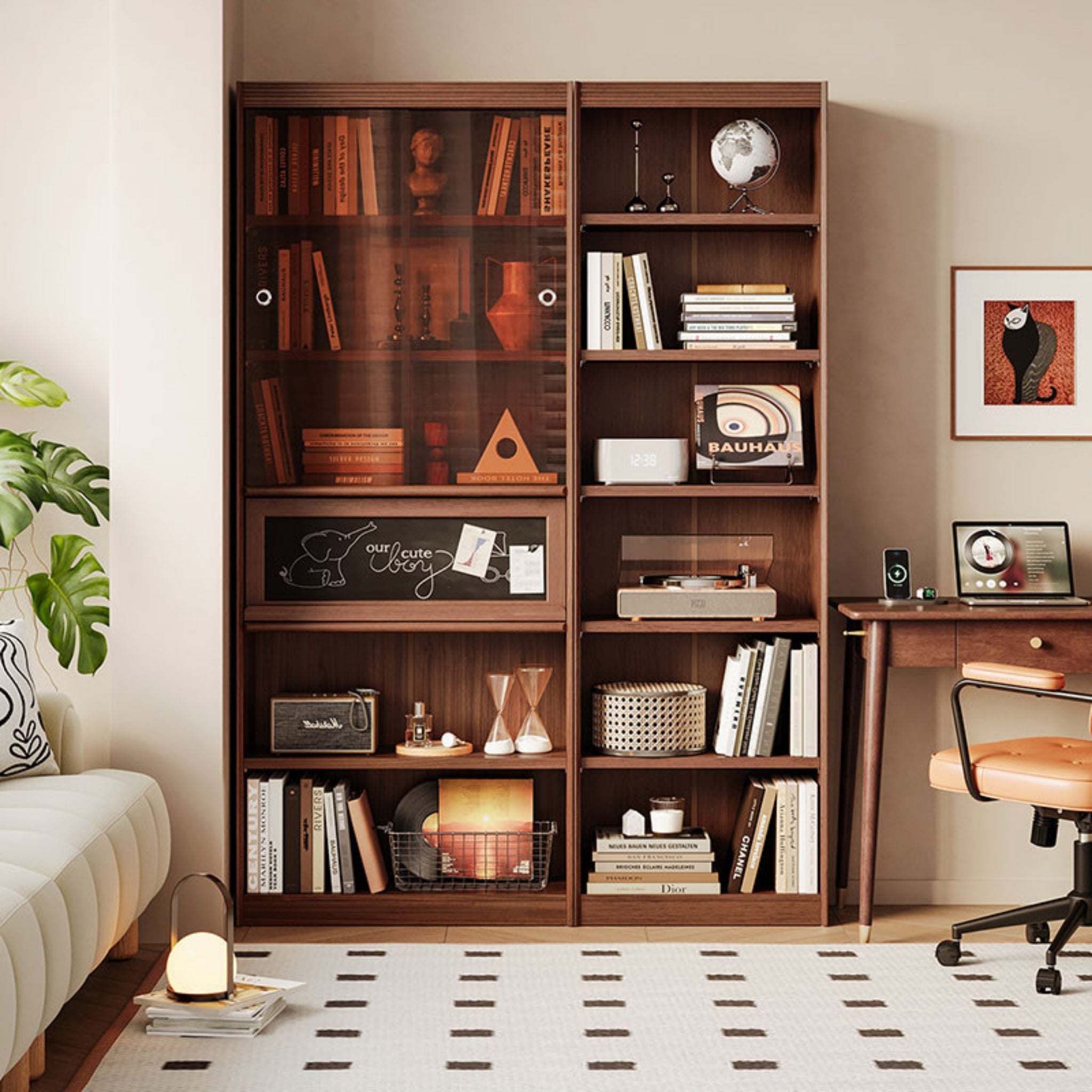 Linspire Ursula Modular Bookcase Combination, Dark Wood