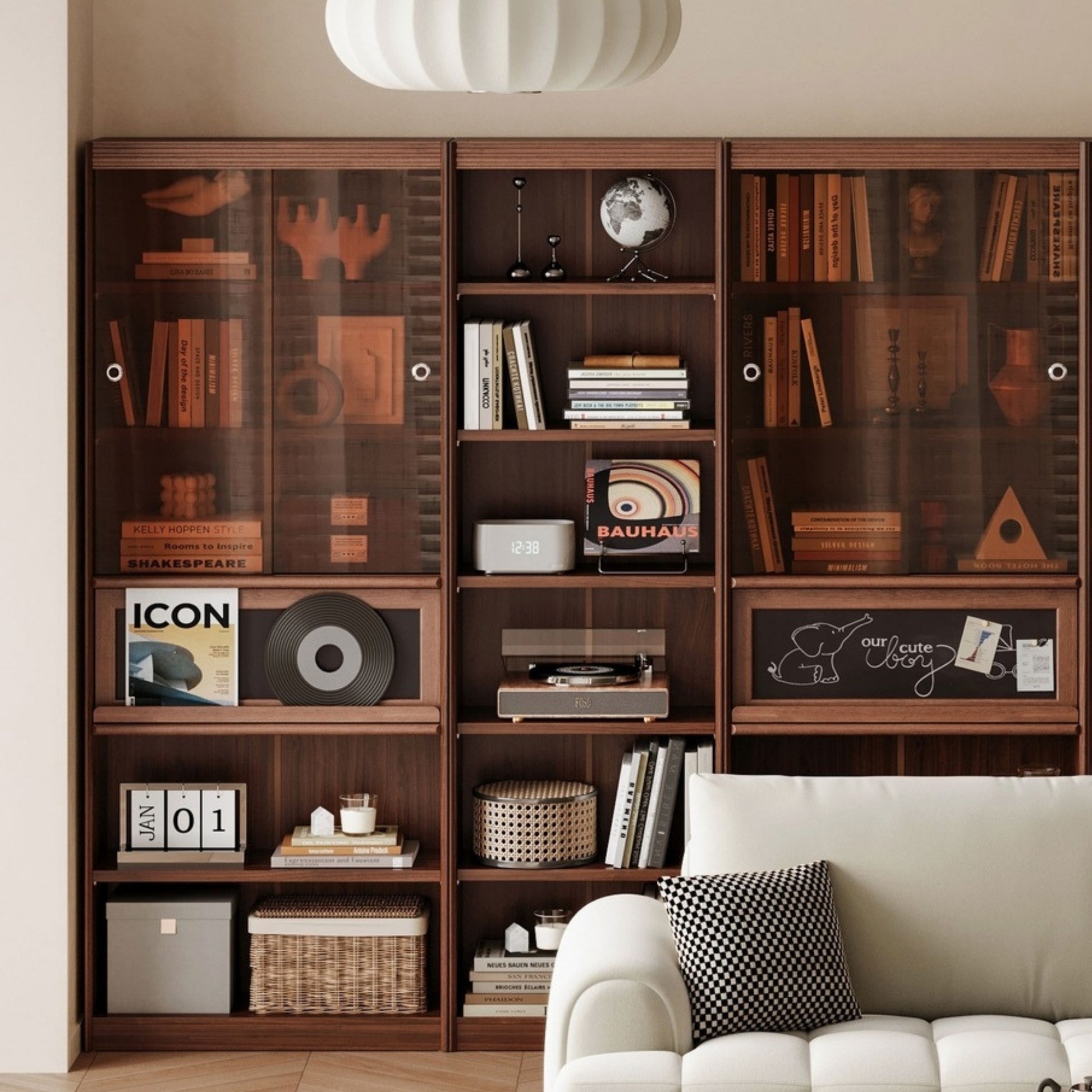 Linspire Ursula Modular Bookcase Combination, Large, Dark Wood