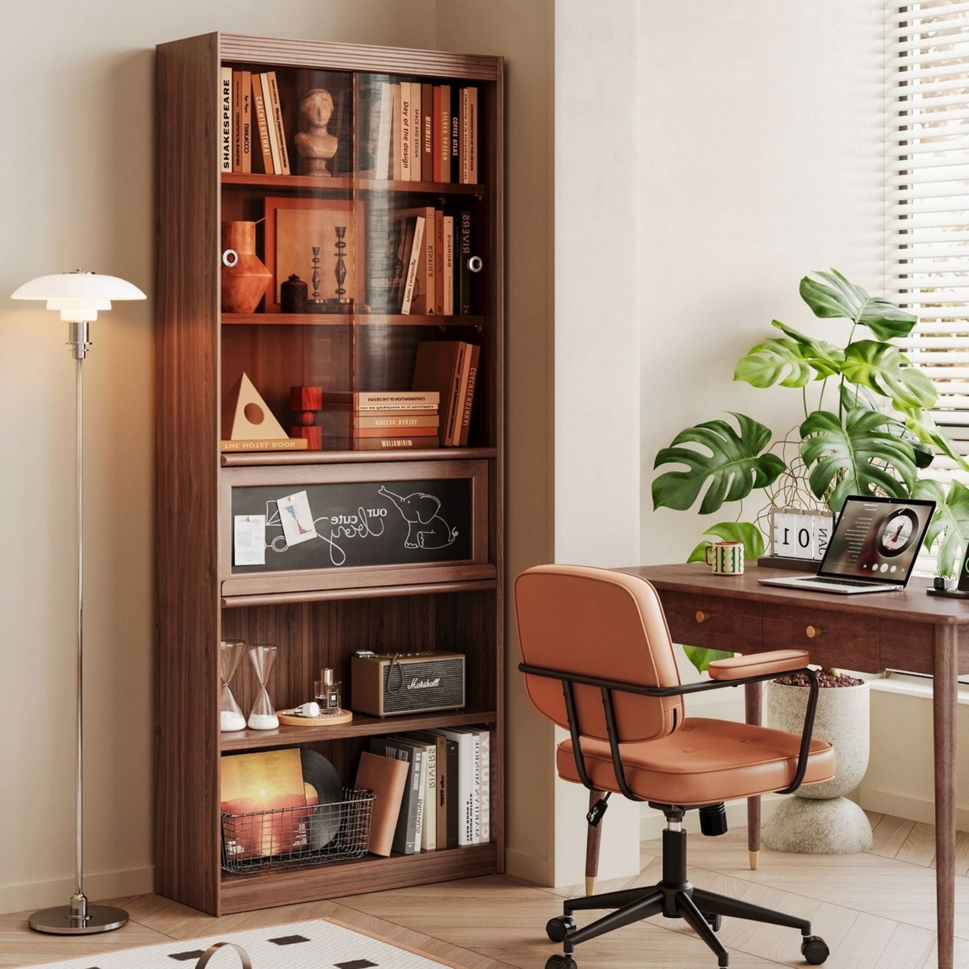 Linspire Ursula Modular Bookcase Combination, Large, Dark Wood