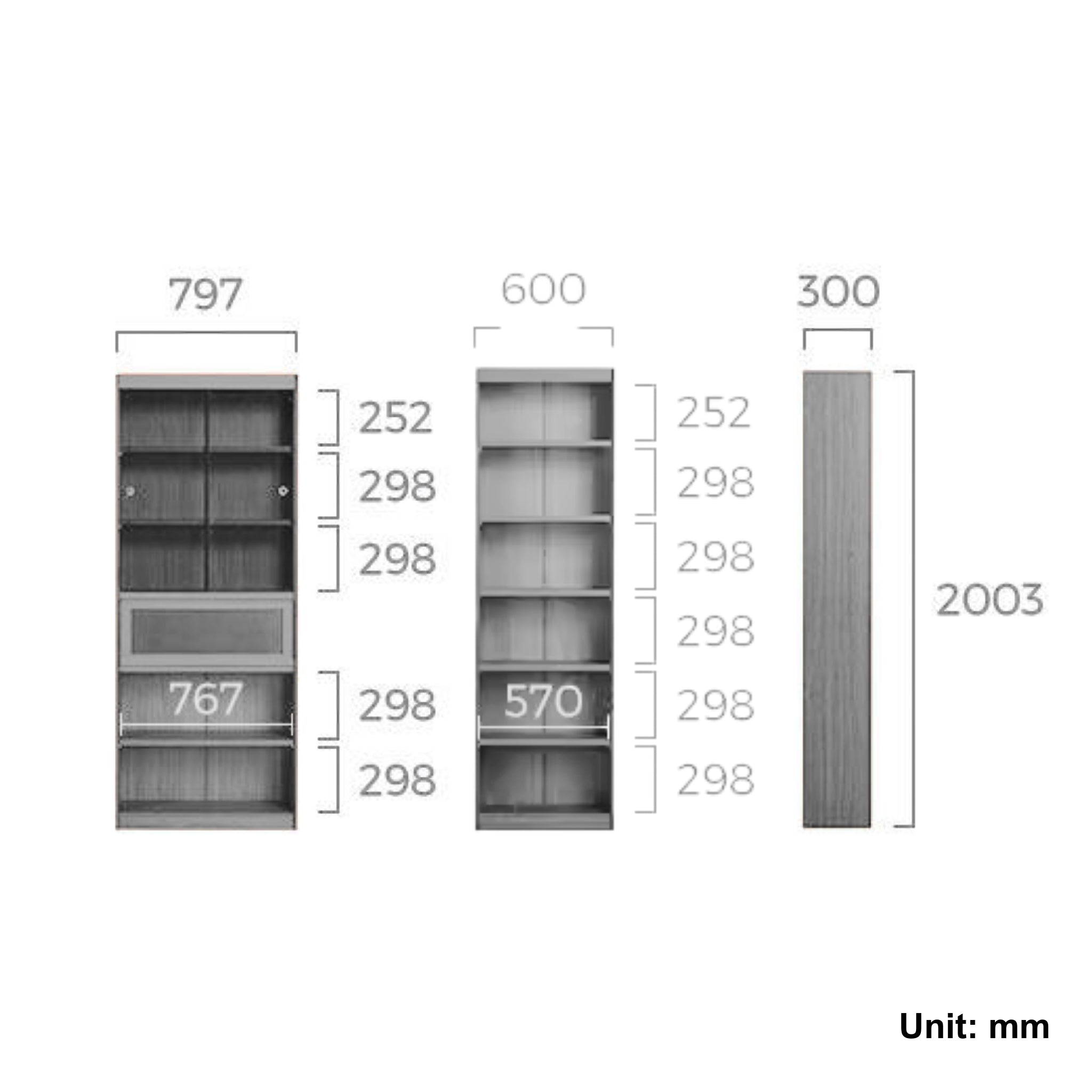 Linspire Ursula Modular Bookcase Combination, Large, Natural Wood