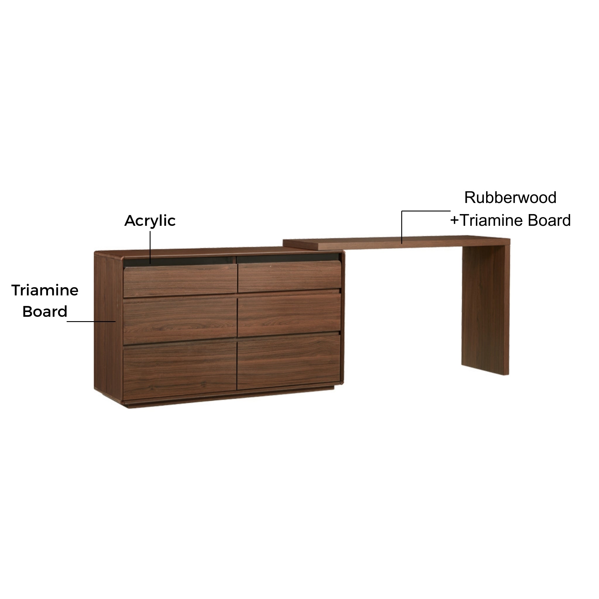 Linspire Ursula Dressing Table with 6 Drawers