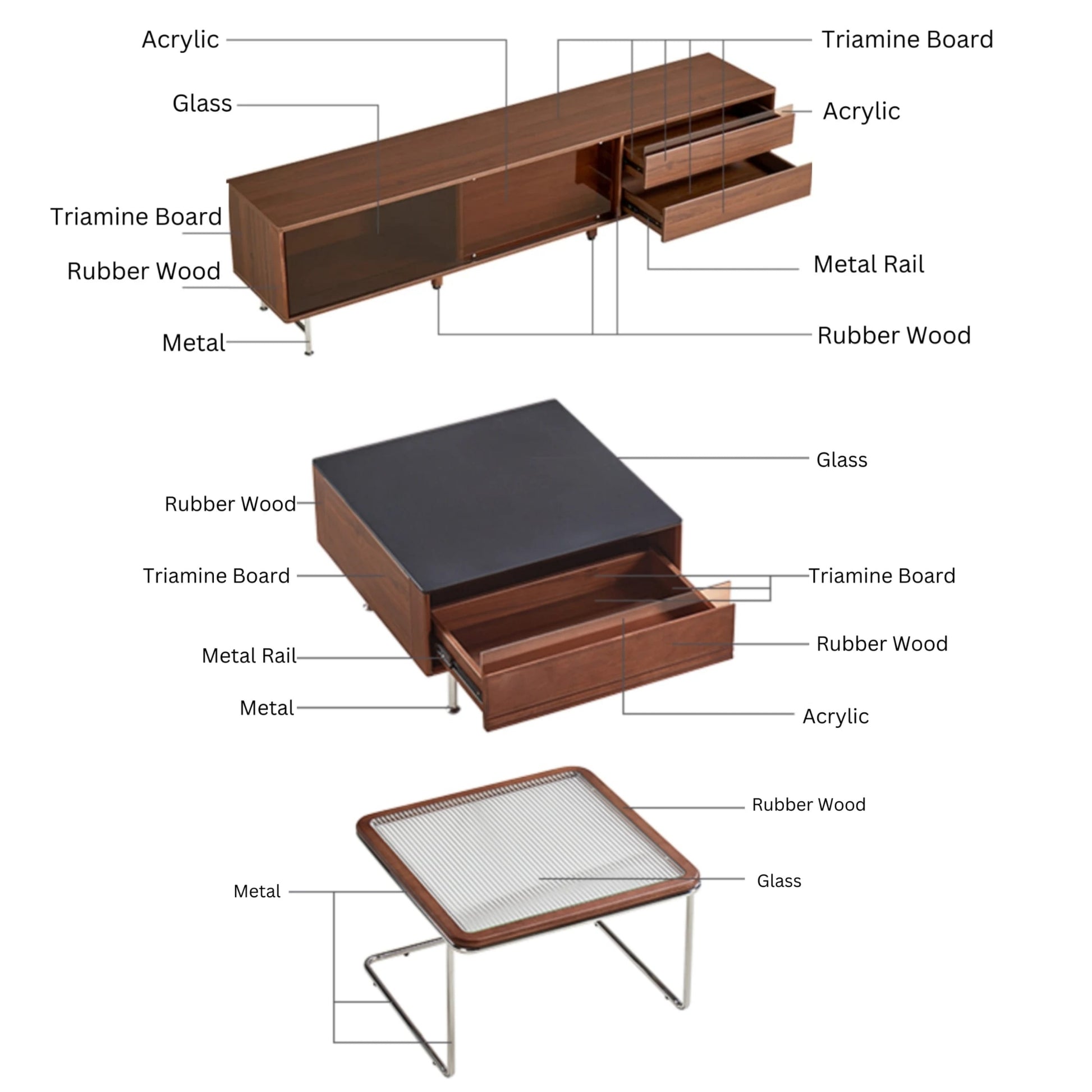 Linspire Ursula Entertainment Unit with Coffee Table Set, W200cm