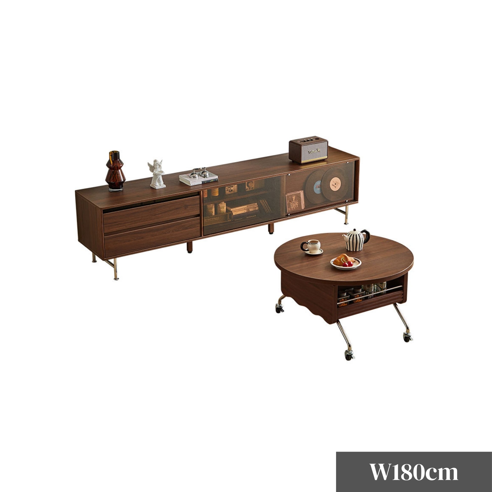 Linspire Ursula Entertainment Unit with Lift-Top Coffee Table Set, W180cm