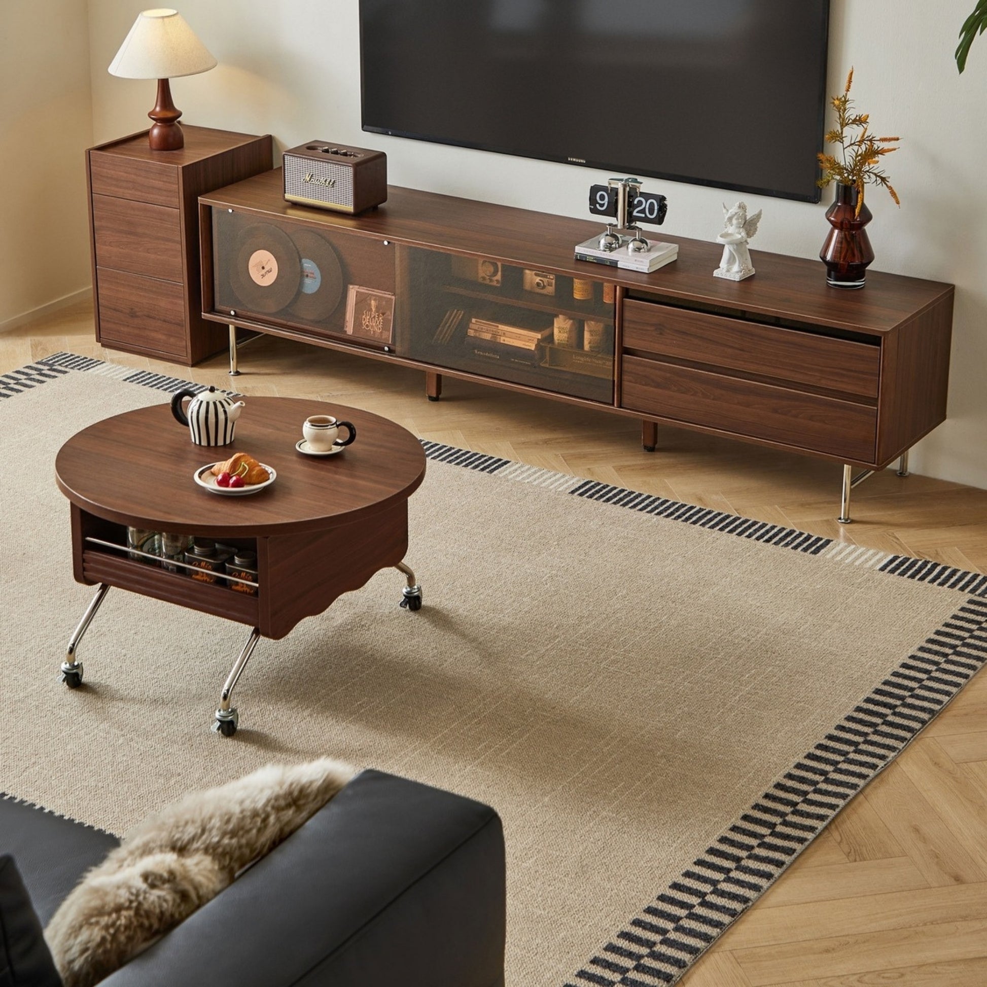Linspire Ursula Entertainment Unit with Lift-Top Coffee Table Set, W200cm