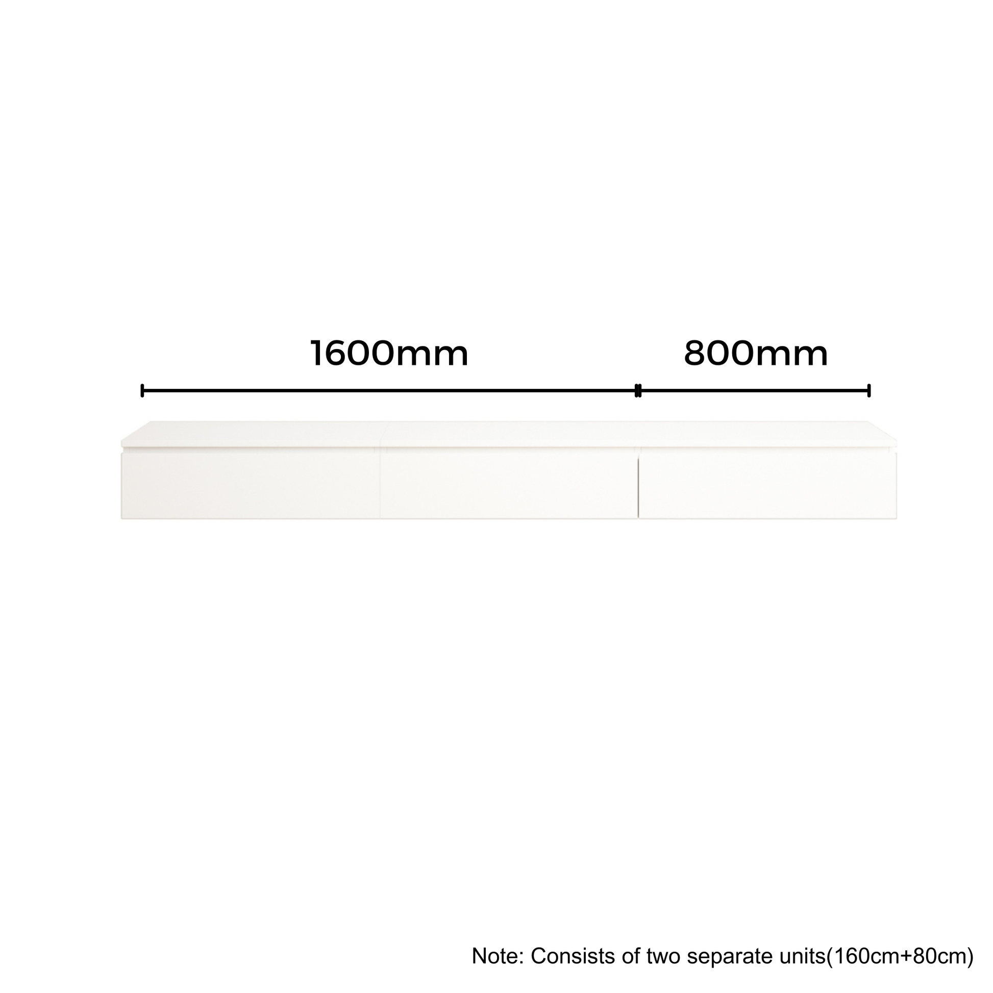 Loft Japandi Floating Entertainment Unit, 240cm, White