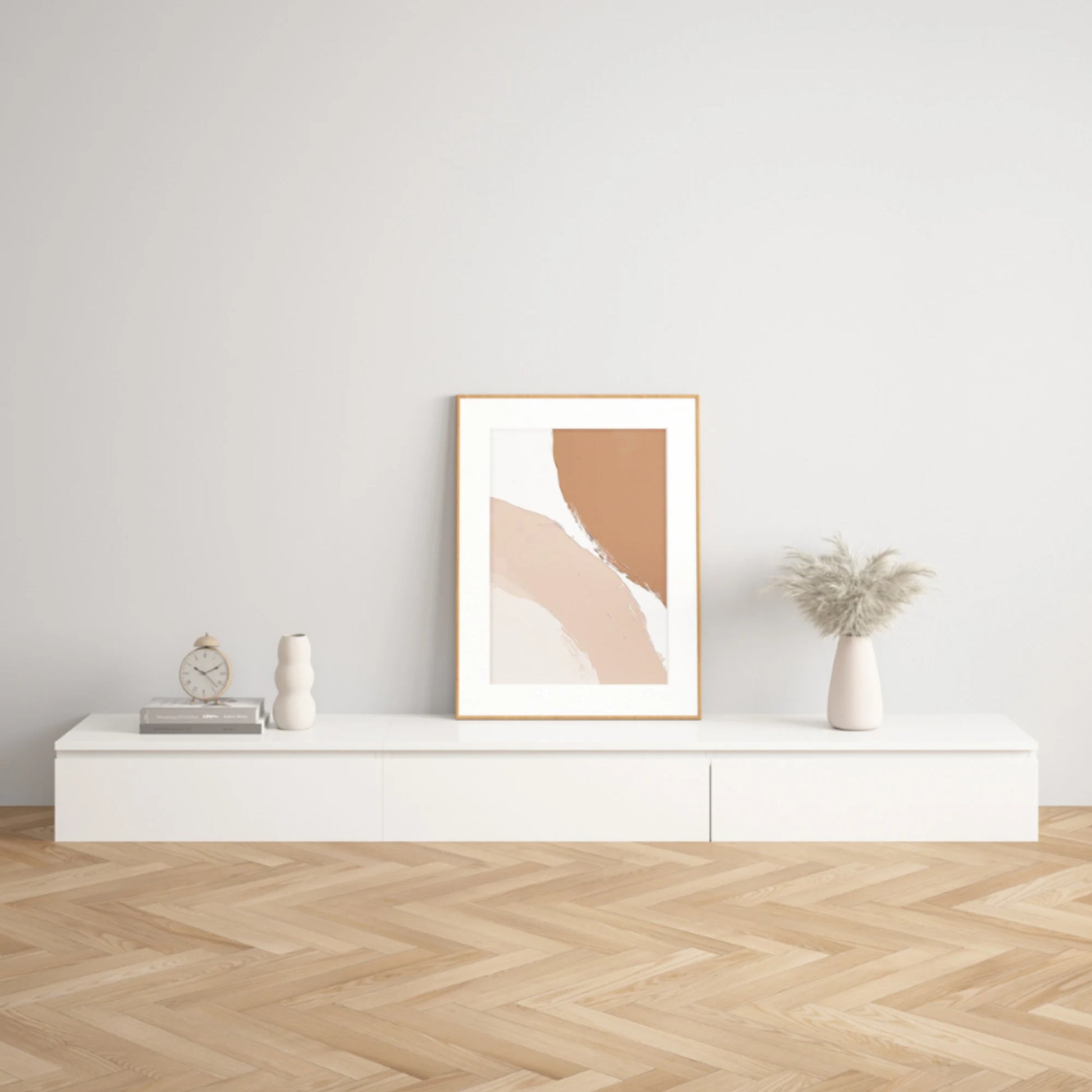 Loft Japandi Floating Entertainment Unit, 240cm, White