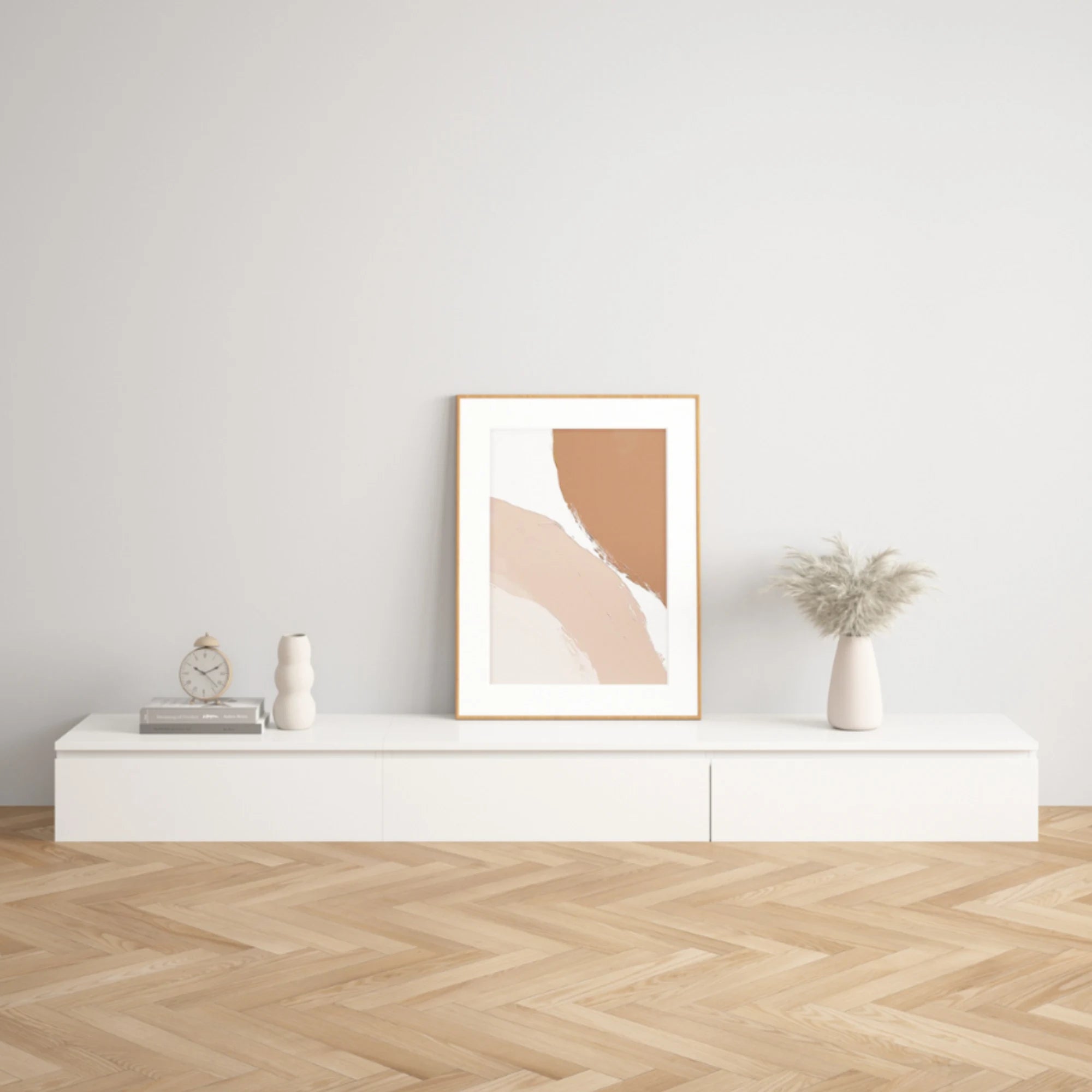 Loft Japandi Floating Entertainment Unit, 240cm, White