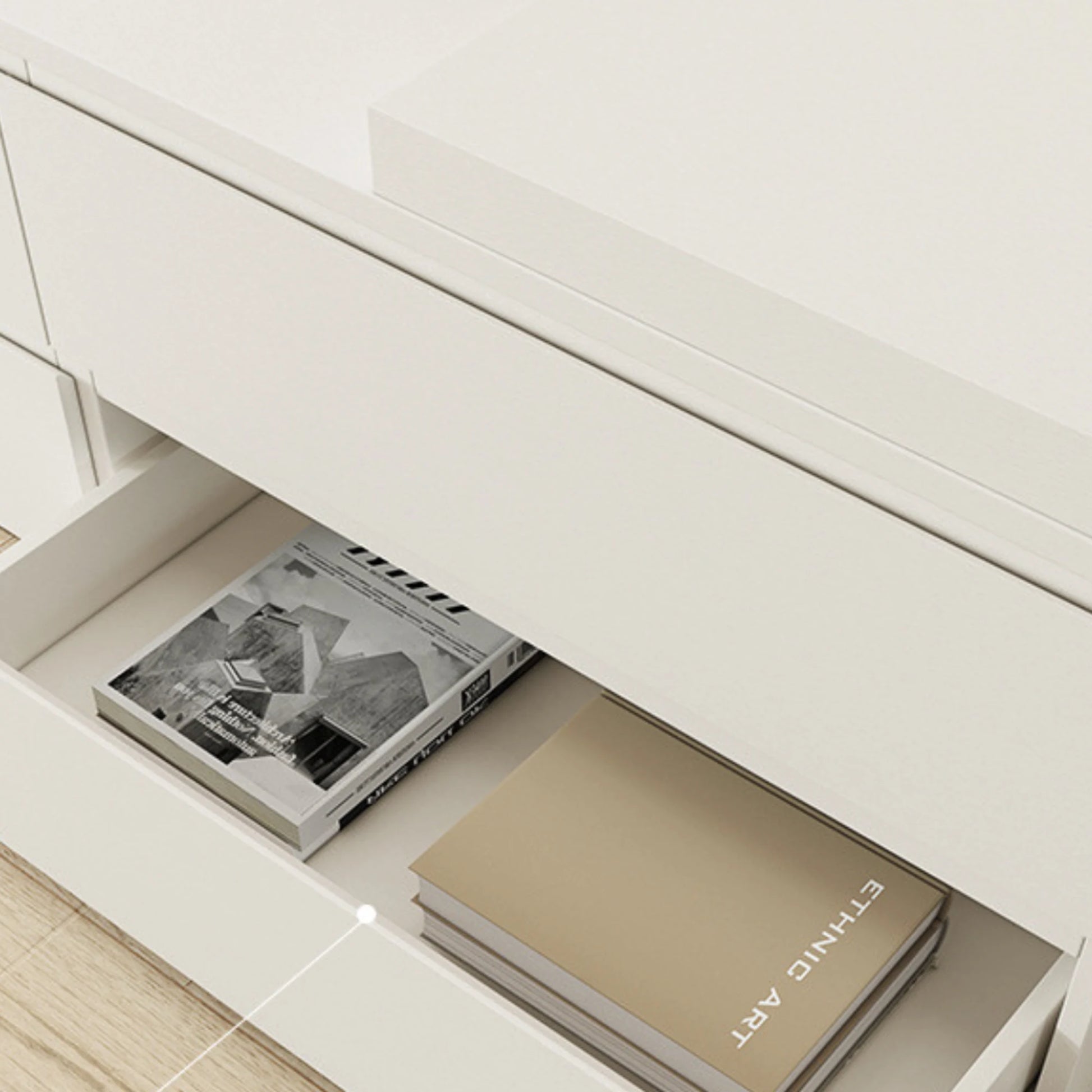 Loft Japandi Floating Entertainment Unit, 240cm, White