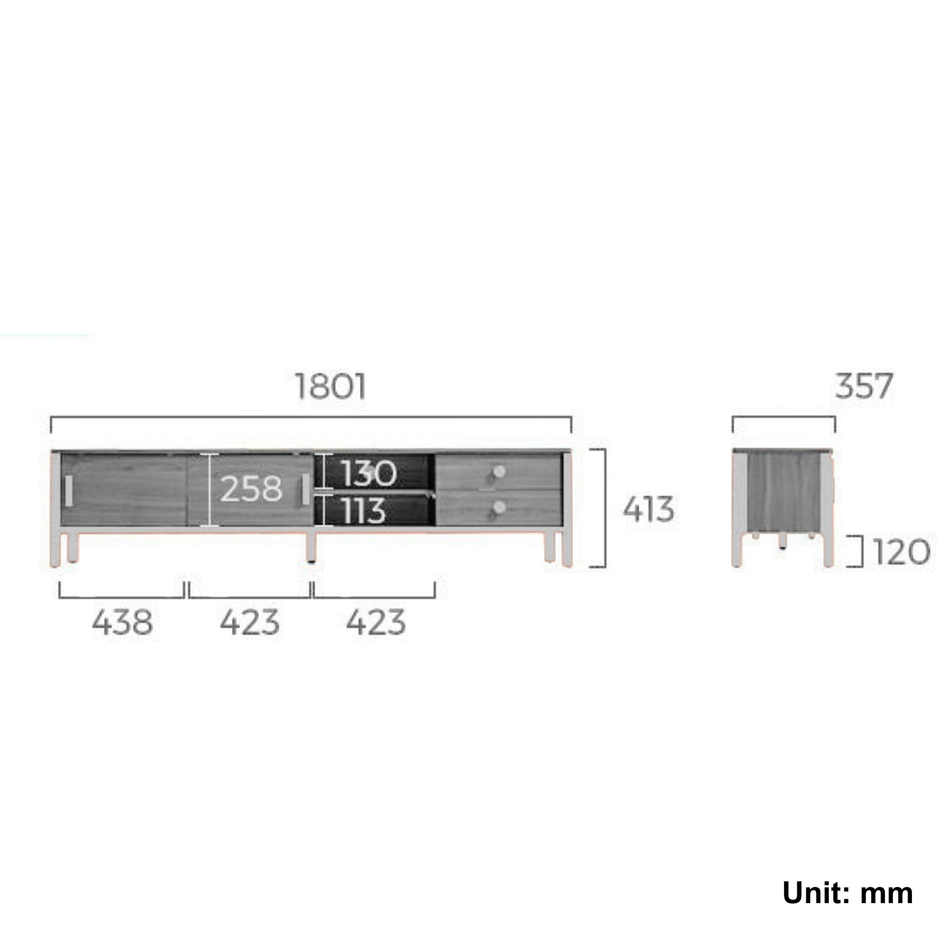 Linspire Ursula Entertainment Unit, W180cm, Dark Wood