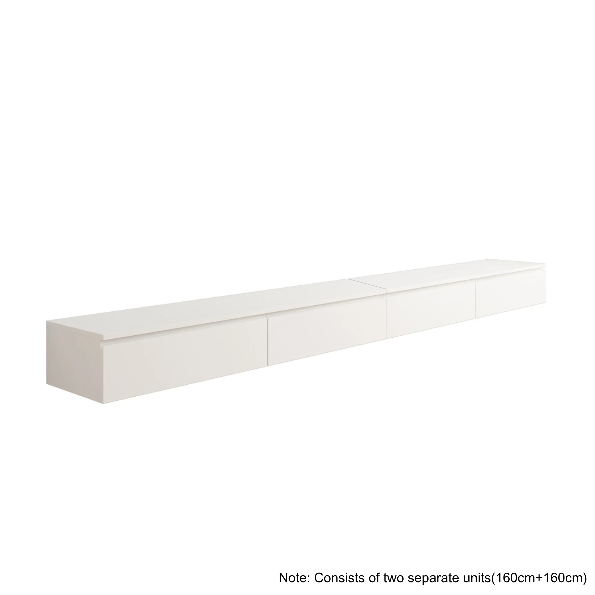 Loft Japandi Floating Entertainment Unit, 320cm, White