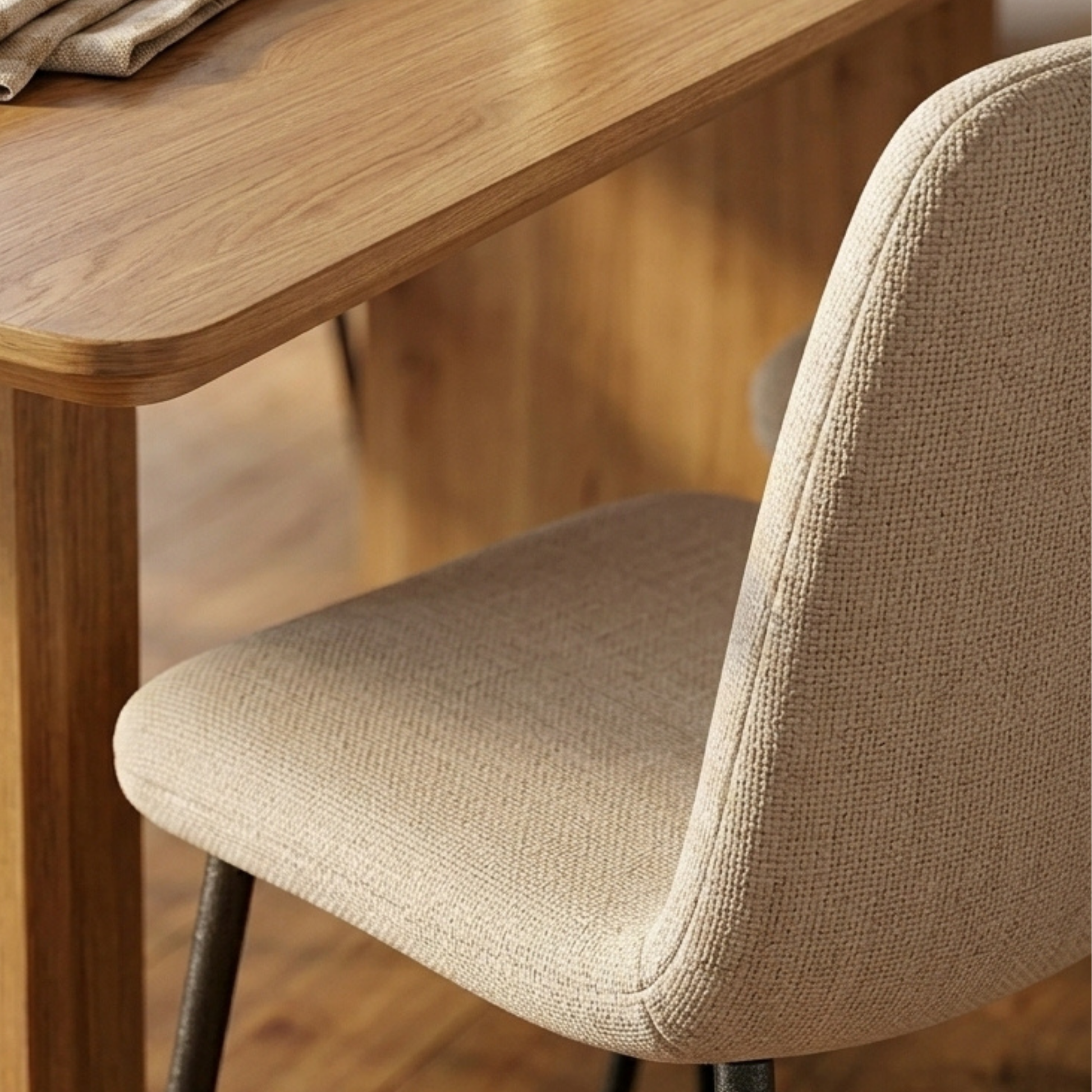 Hjem Design Becra Dining Chair, Set of 4, Beige