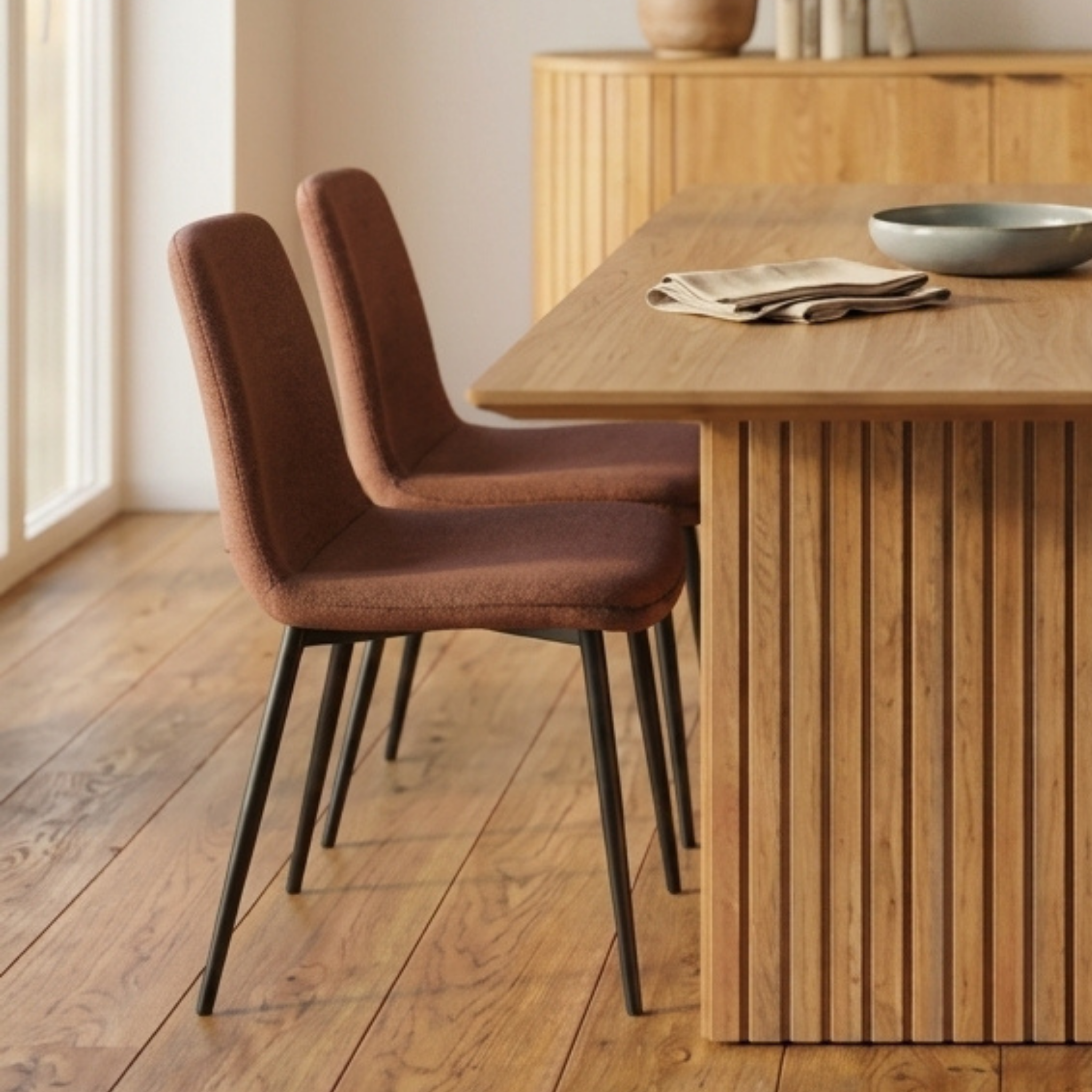 Hjem Design Becra Dining Chair, Set of 4, Terracotta