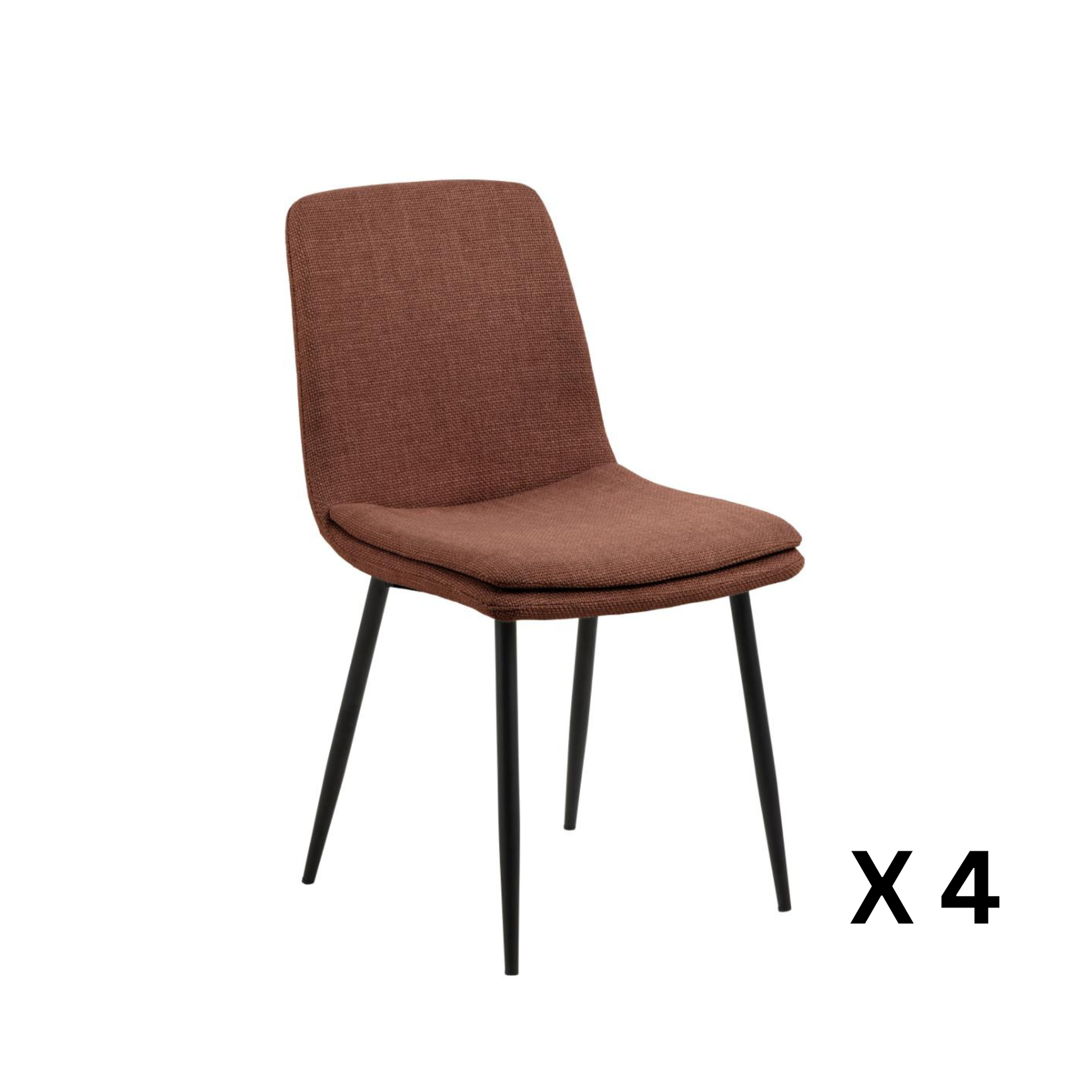Hjem Design Becra Dining Chair, Set of 4, Terracotta