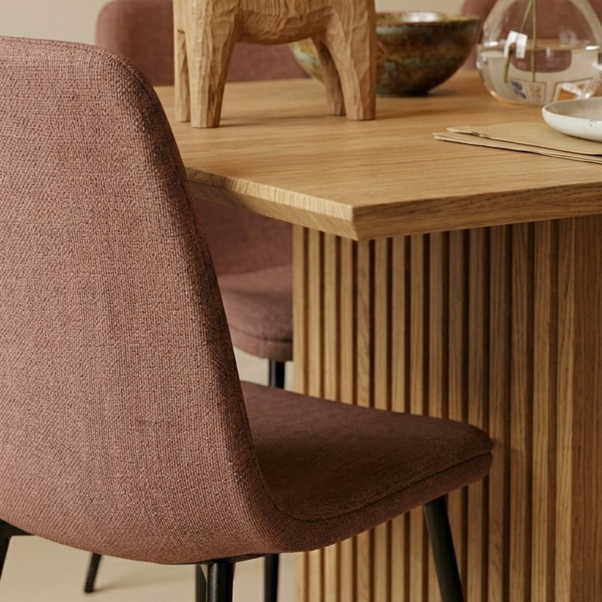 Hjem Design Becra Dining Chair, Set of 4, Terracotta