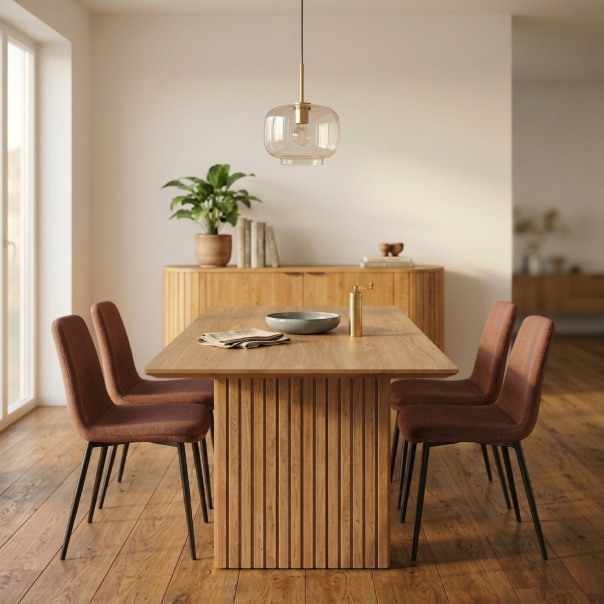 Hjem Design Becra Dining Chair, Set of 4, Terracotta