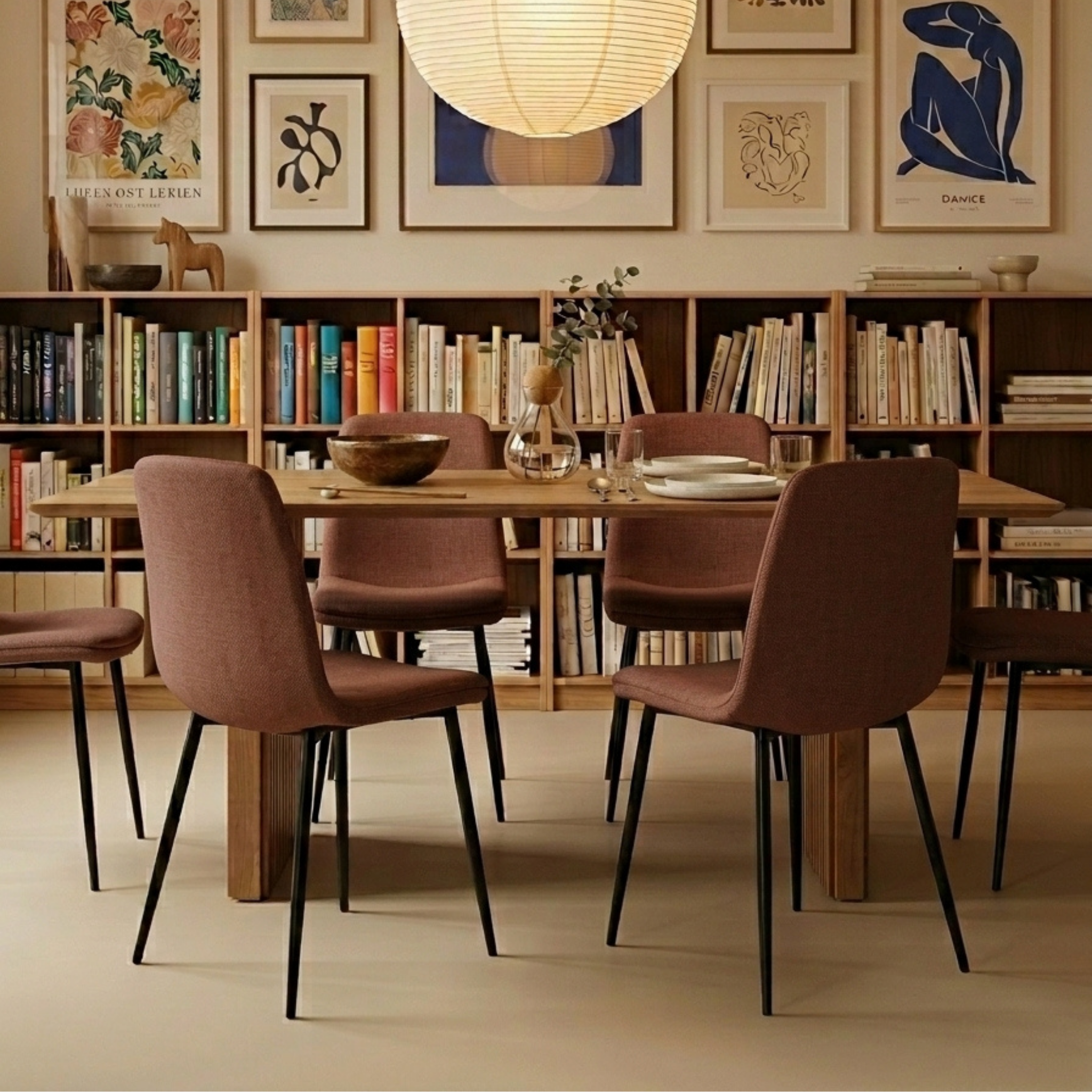 Hjem Design Becra Dining Chair, Set of 4, Terracotta