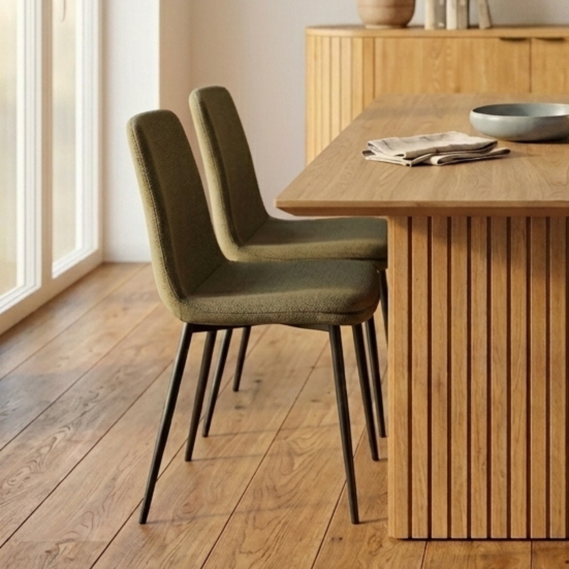 Hjem Design Becra Dining Chair, Set of 4, Green