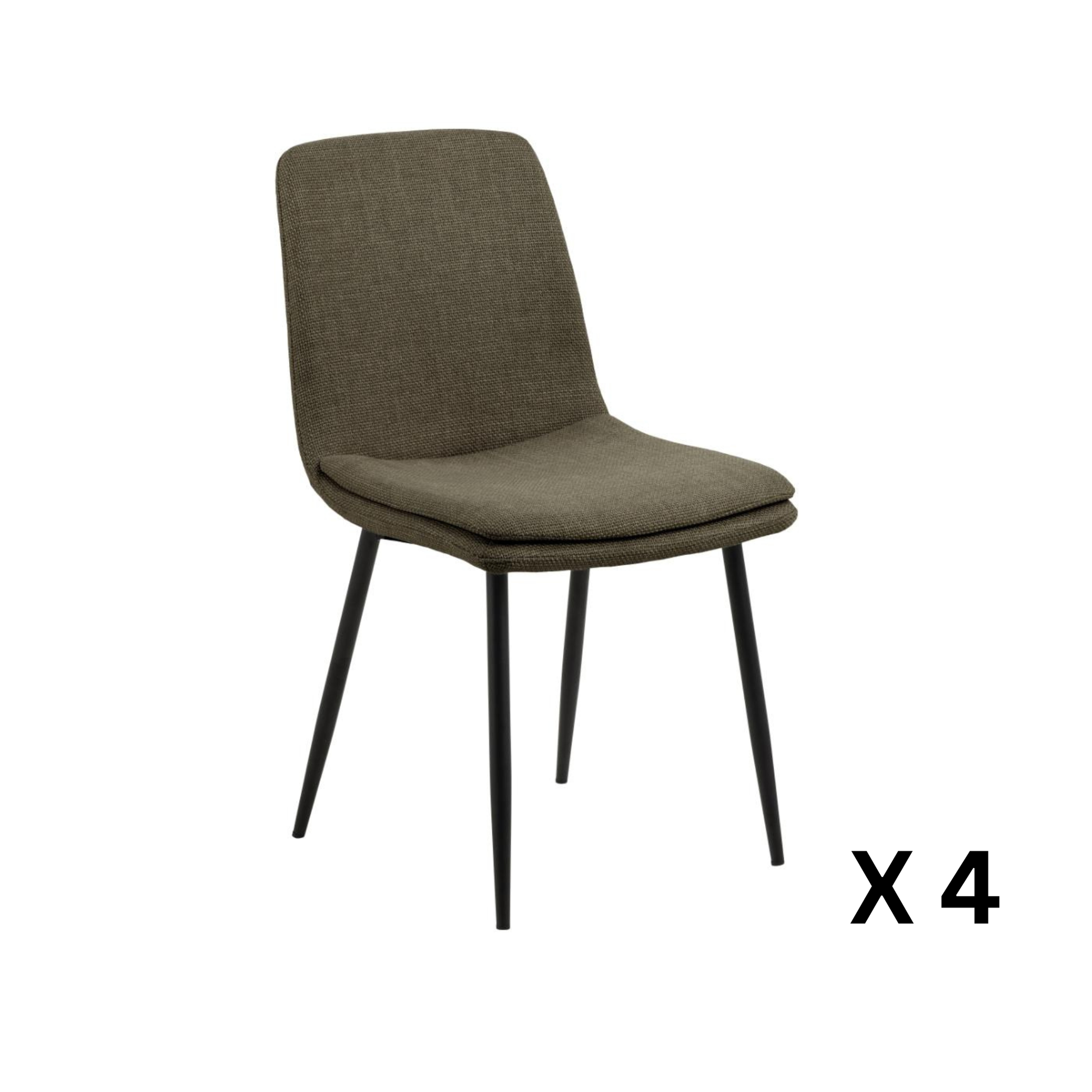 Hjem Design Becra Dining Chair, Set of 4, Green