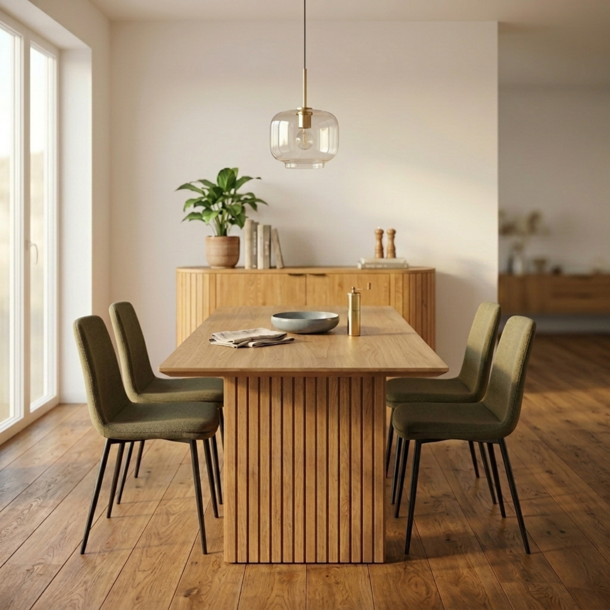 Hjem Design Becra Dining Chair, Set of 4, Green