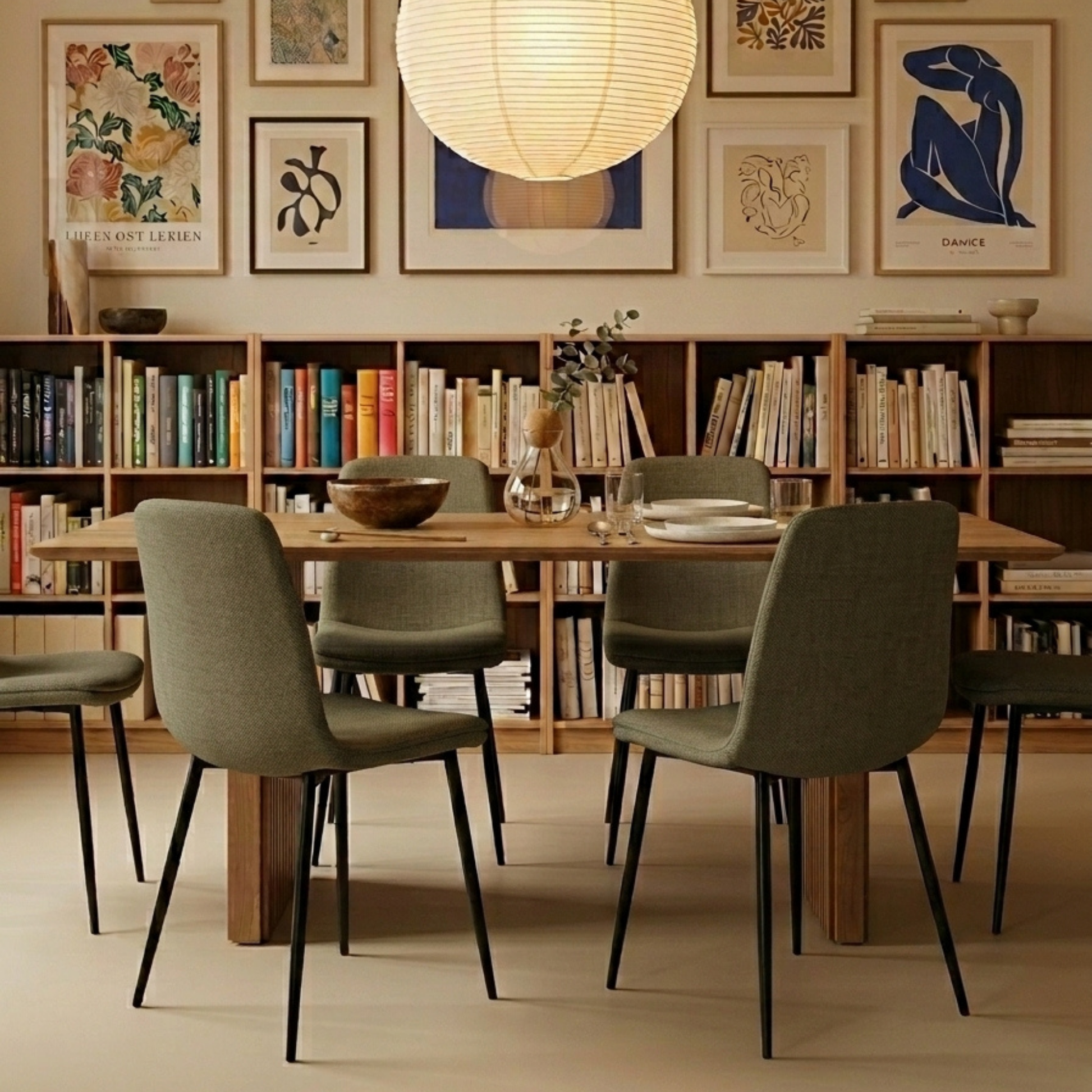 Hjem Design Becra Dining Chair, Set of 4, Green