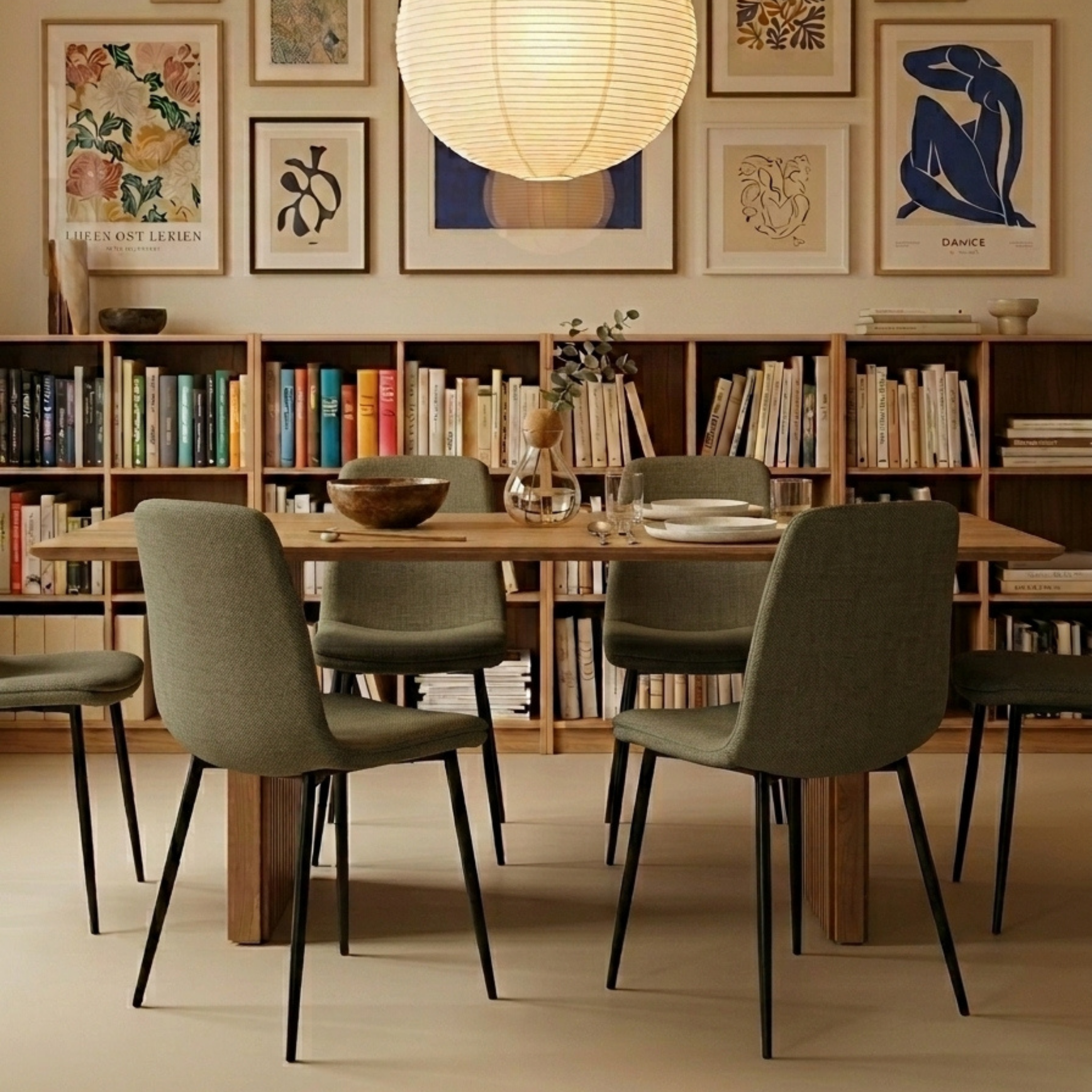 Hjem Design Becra Dining Chair, Set of 4, Green