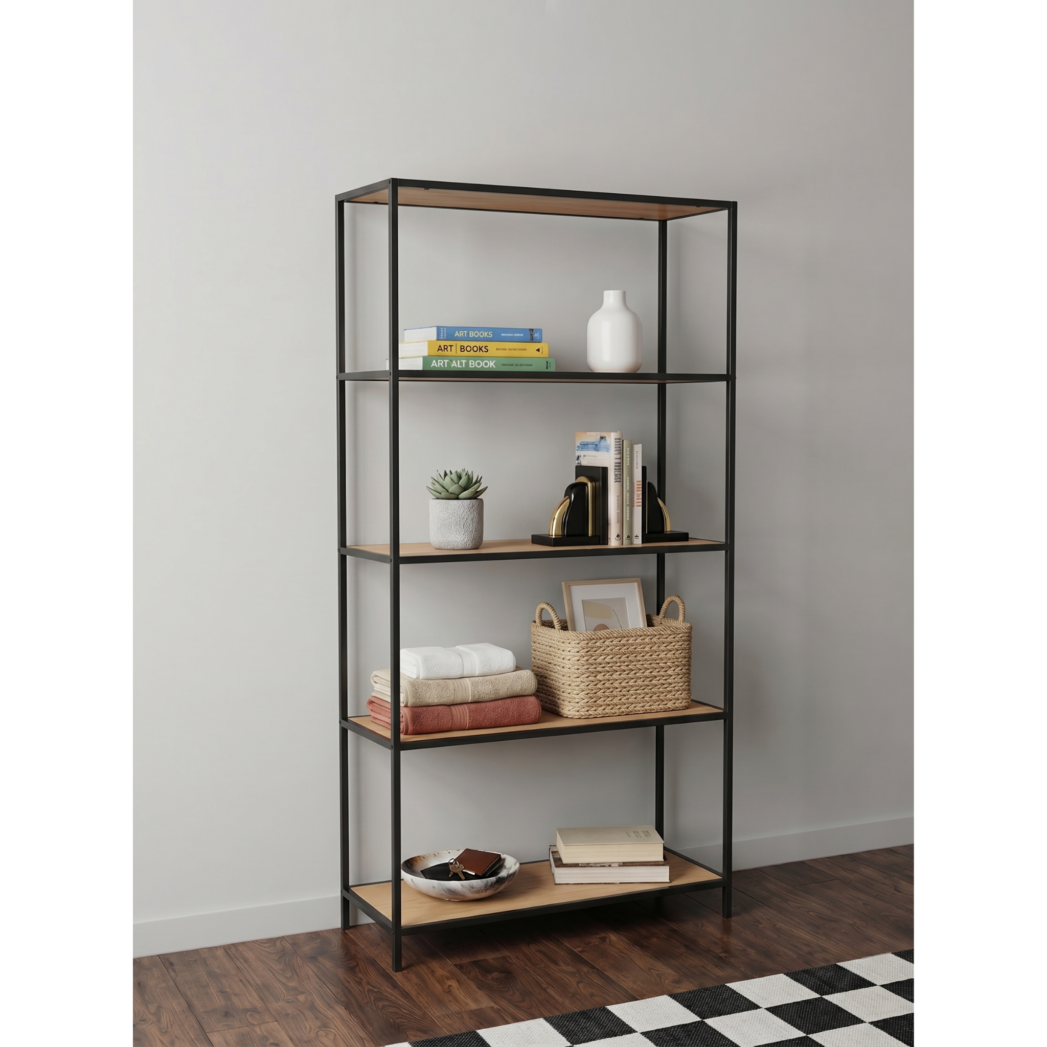 Hjem Design Sevron Bookcase