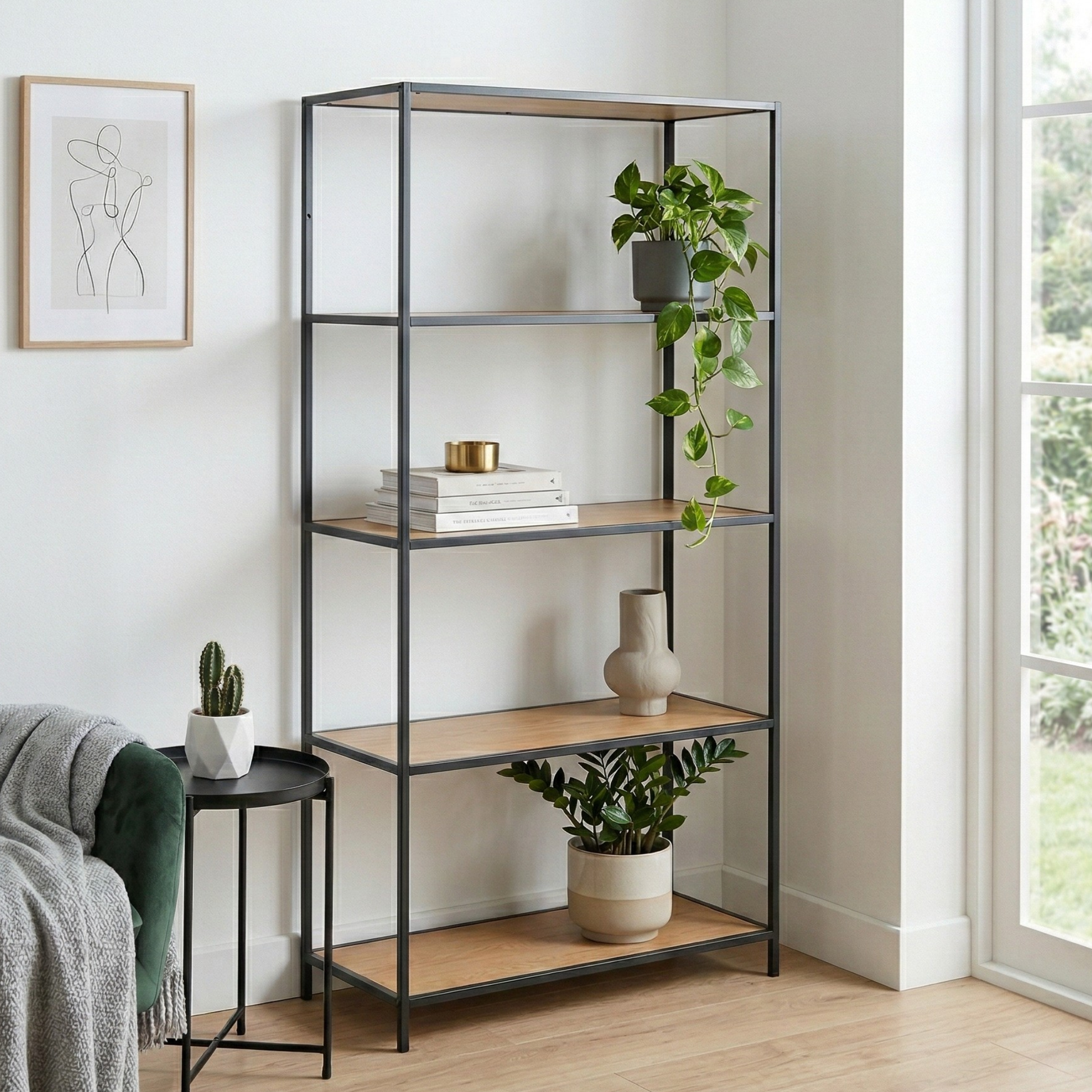 Hjem Design Sevron Bookcase