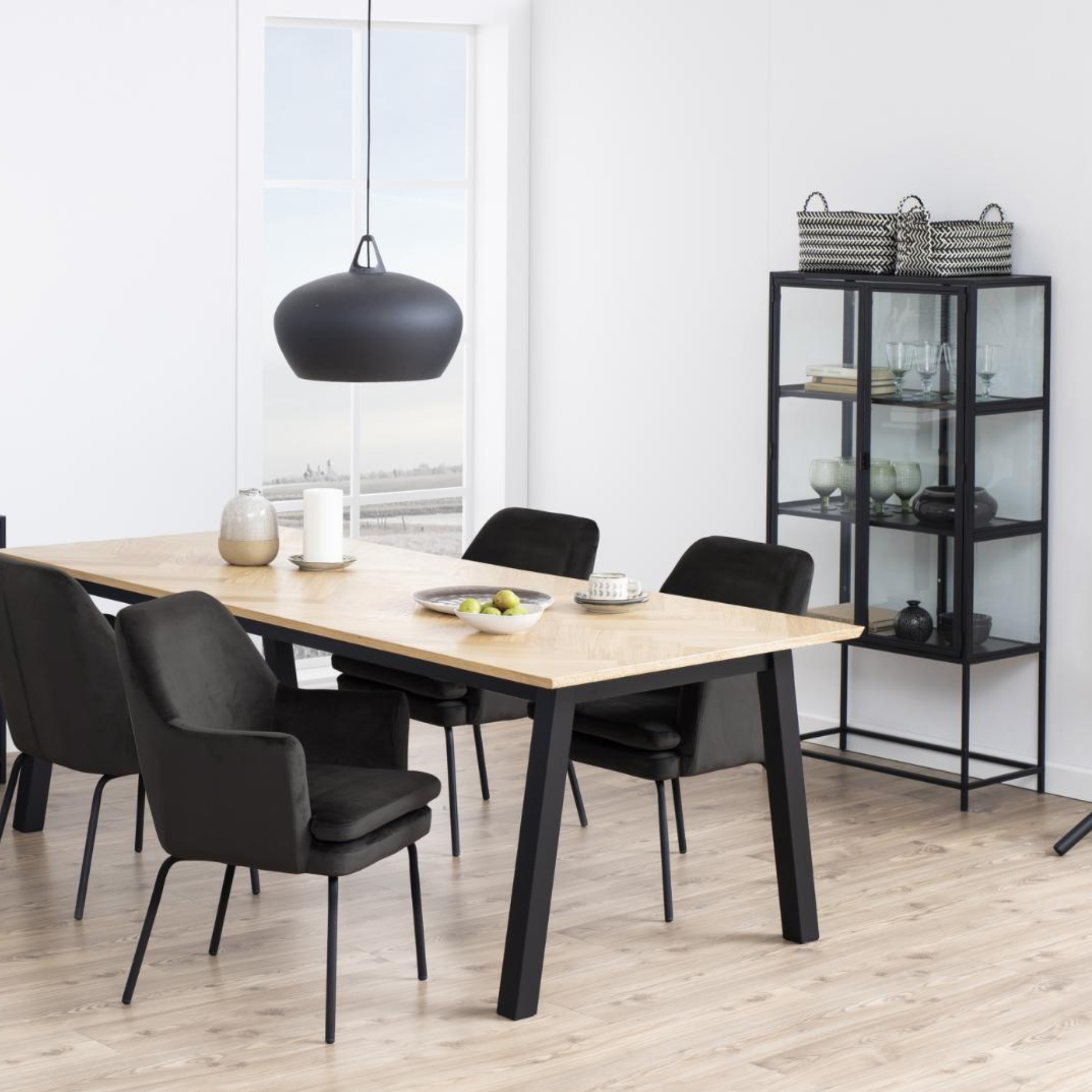 Hjem Design Sevron Display Cabinet