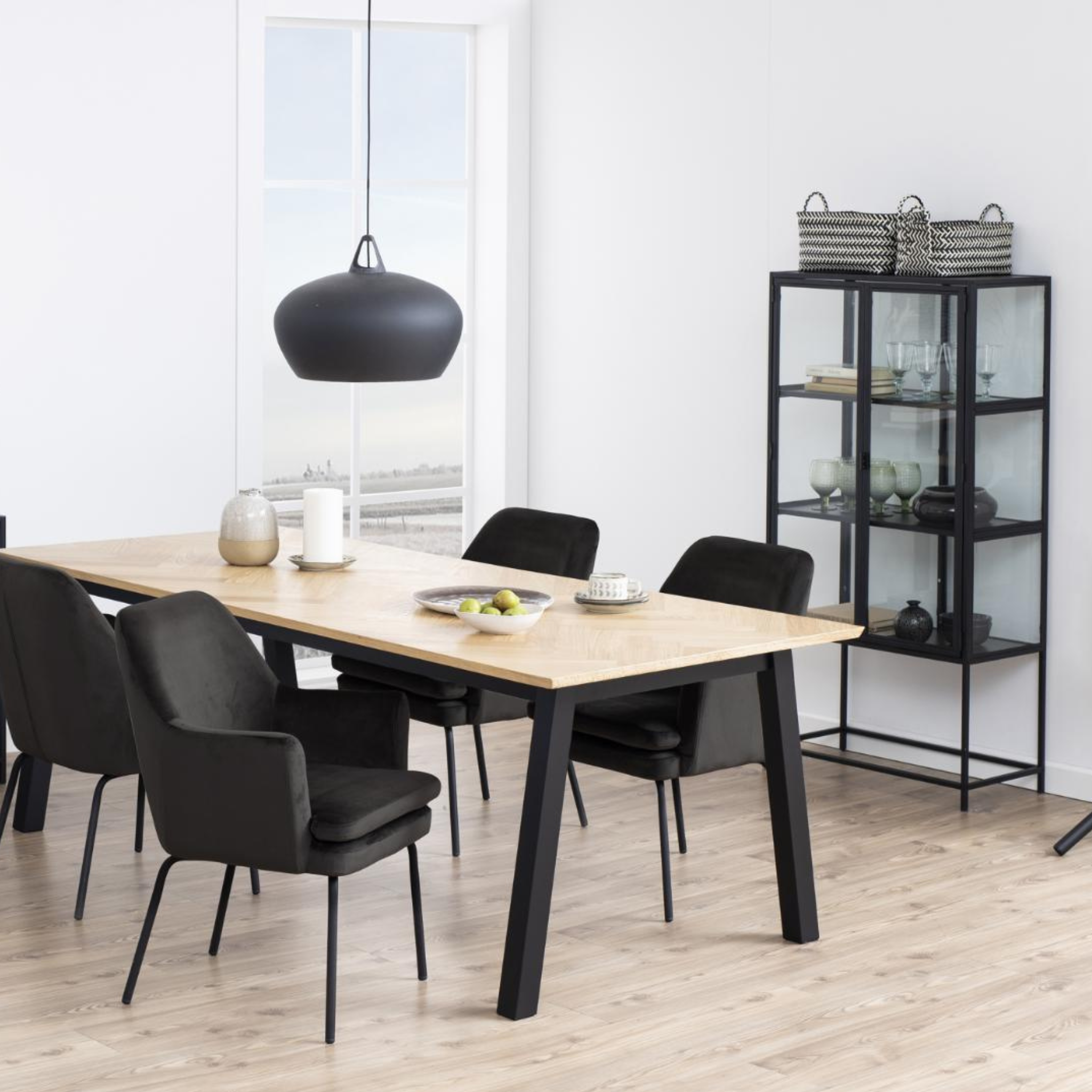 Hjem Design Sevron Display Cabinet