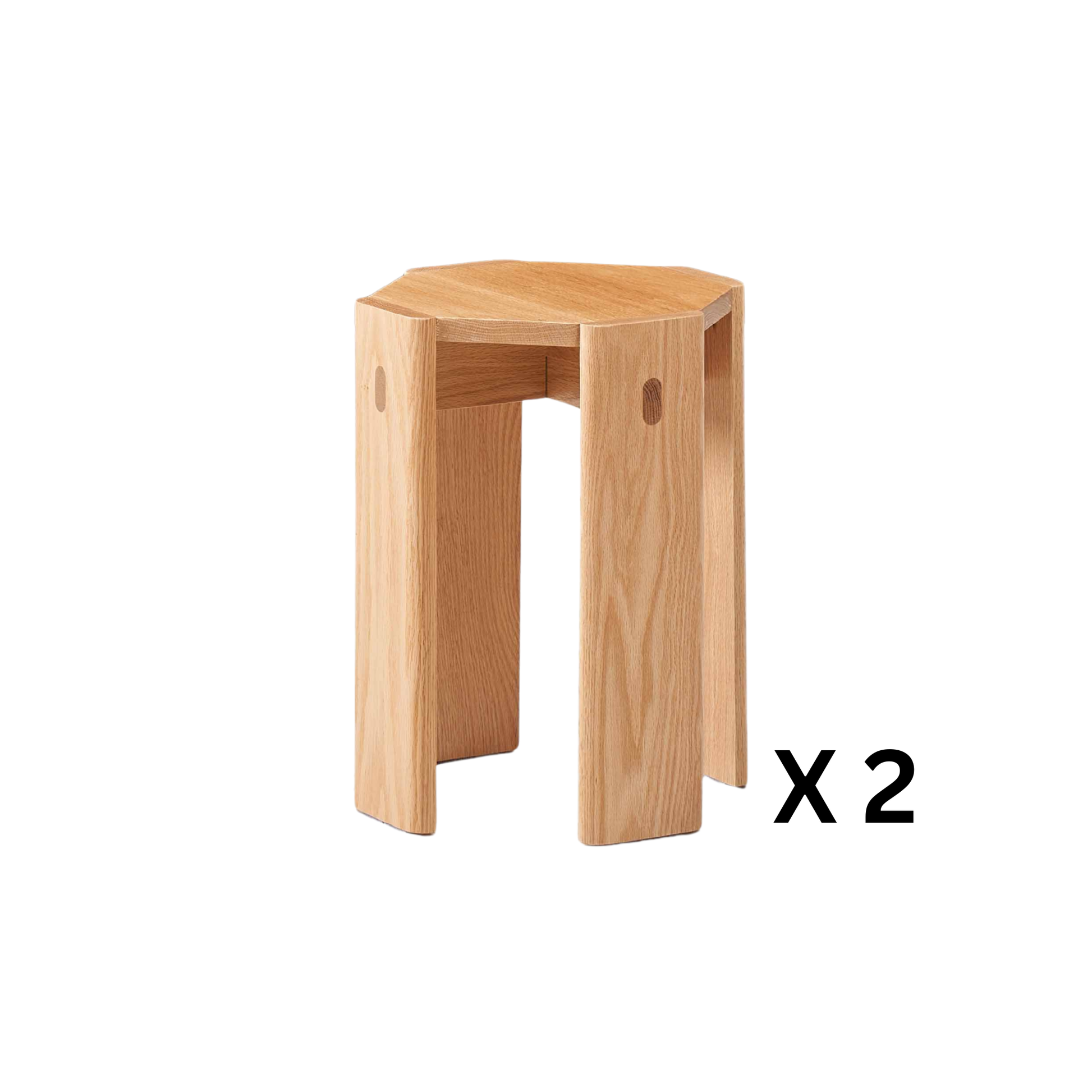 Solidwood Hemura 2-in-1 Stools, Oak