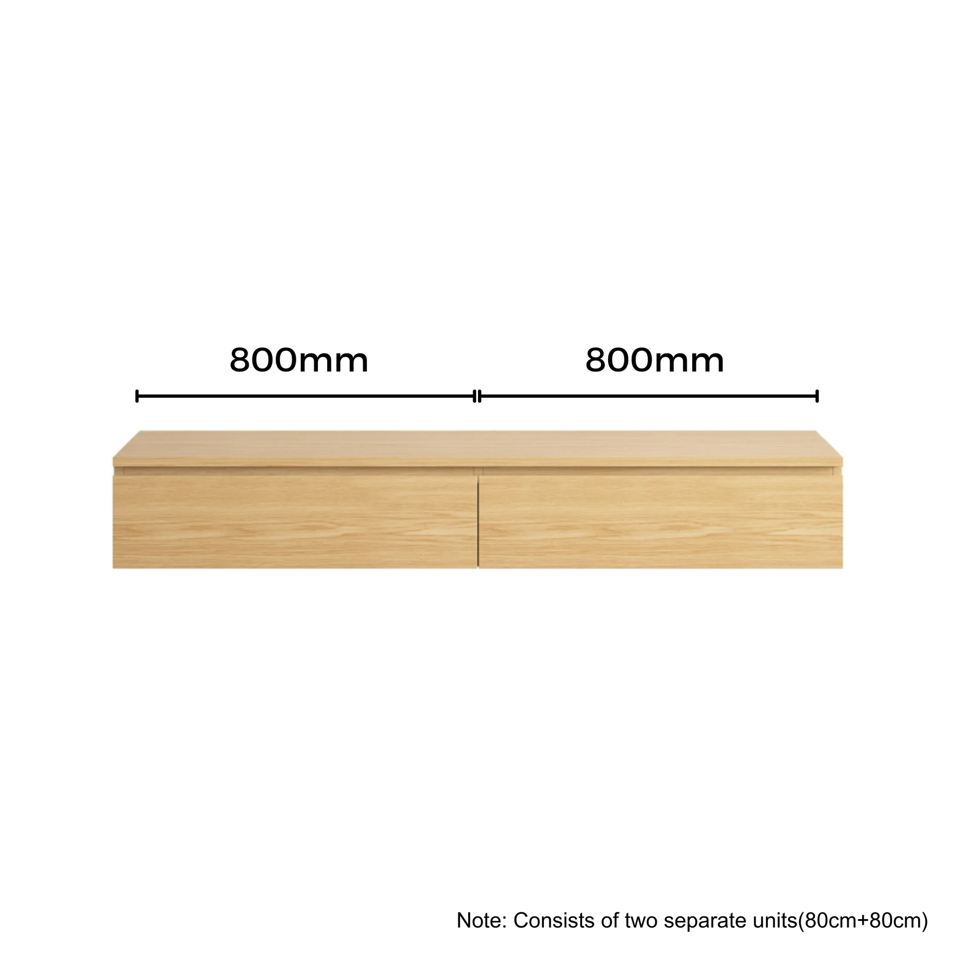 Loft Japandi Floating Entertainment Unit, 160cm, Natural Wood