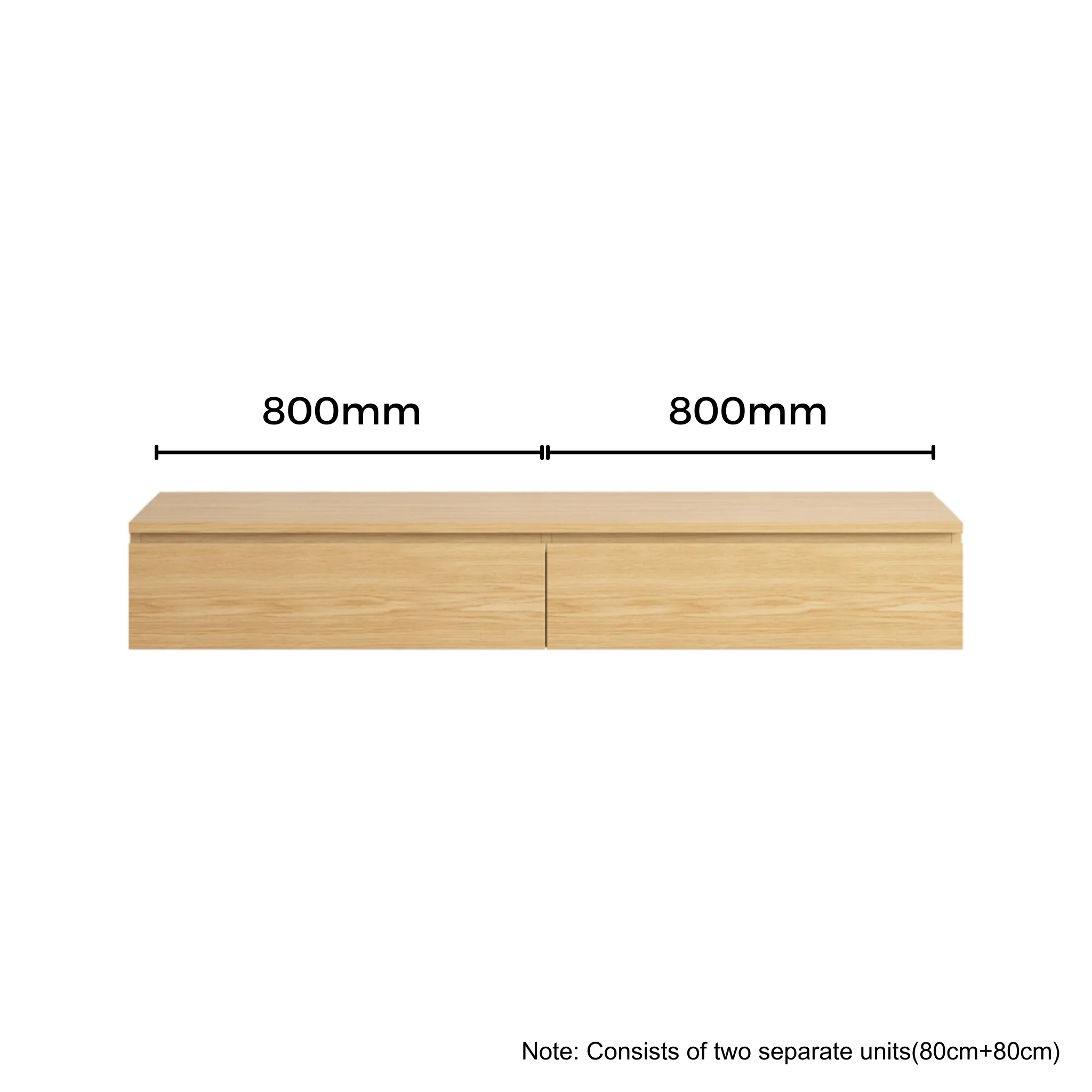 Loft Japandi Floating Entertainment Unit, 160cm, Natural Wood