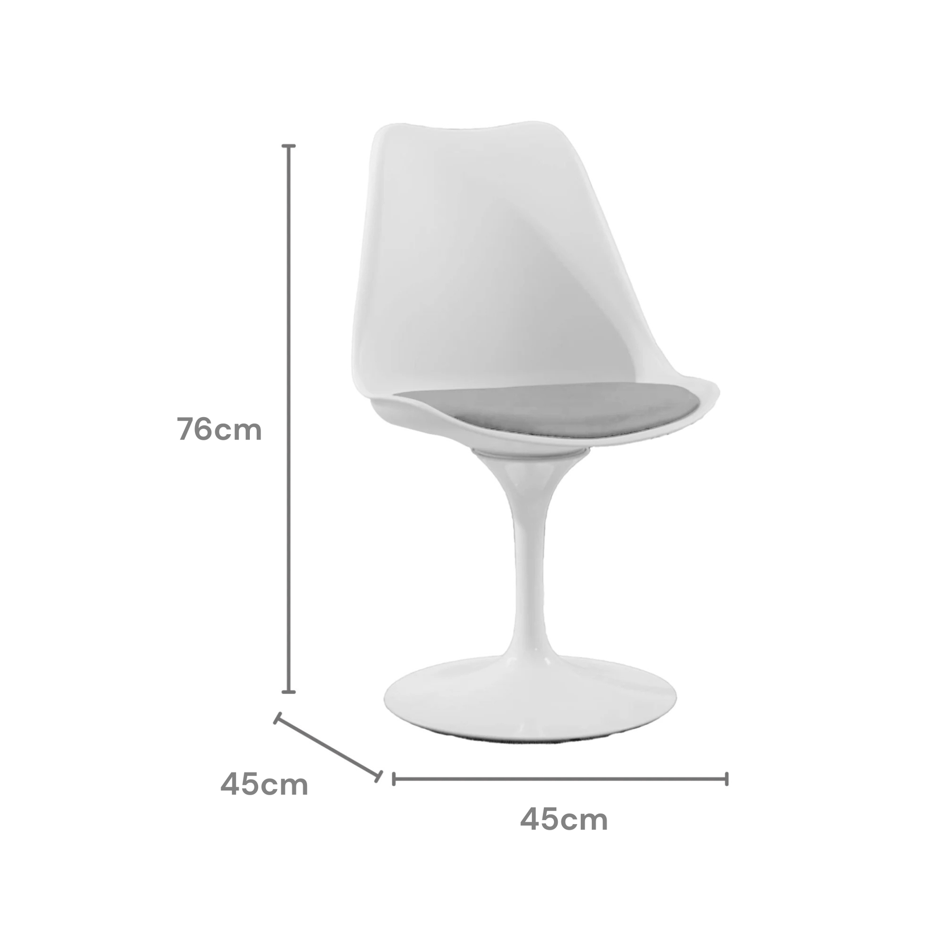 MODE Eero Saarinen Tulip Chair Replica, White & Black
