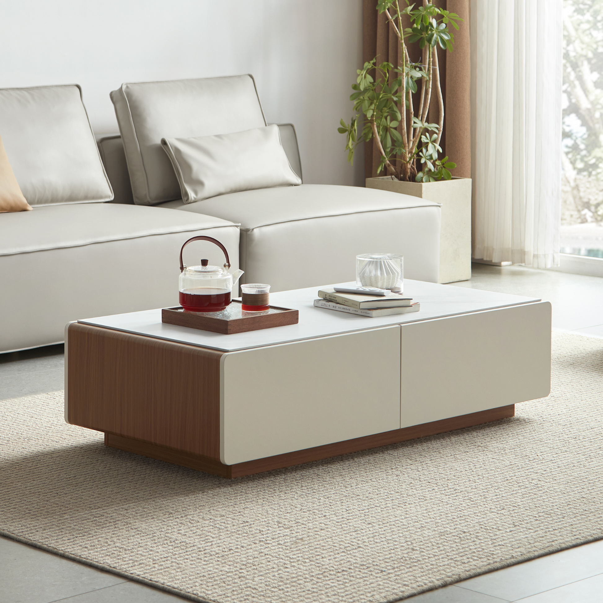 Linspire Pristine Coffee Table with Sintered Stone Top