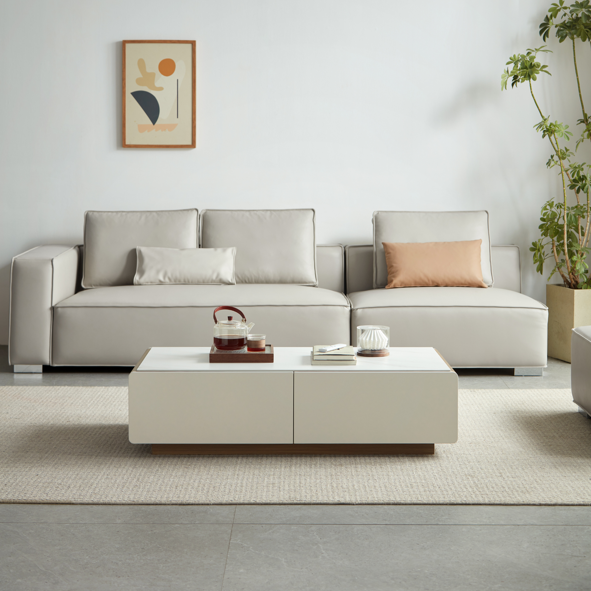 Linspire Pristine Coffee Table with Sintered Stone Top