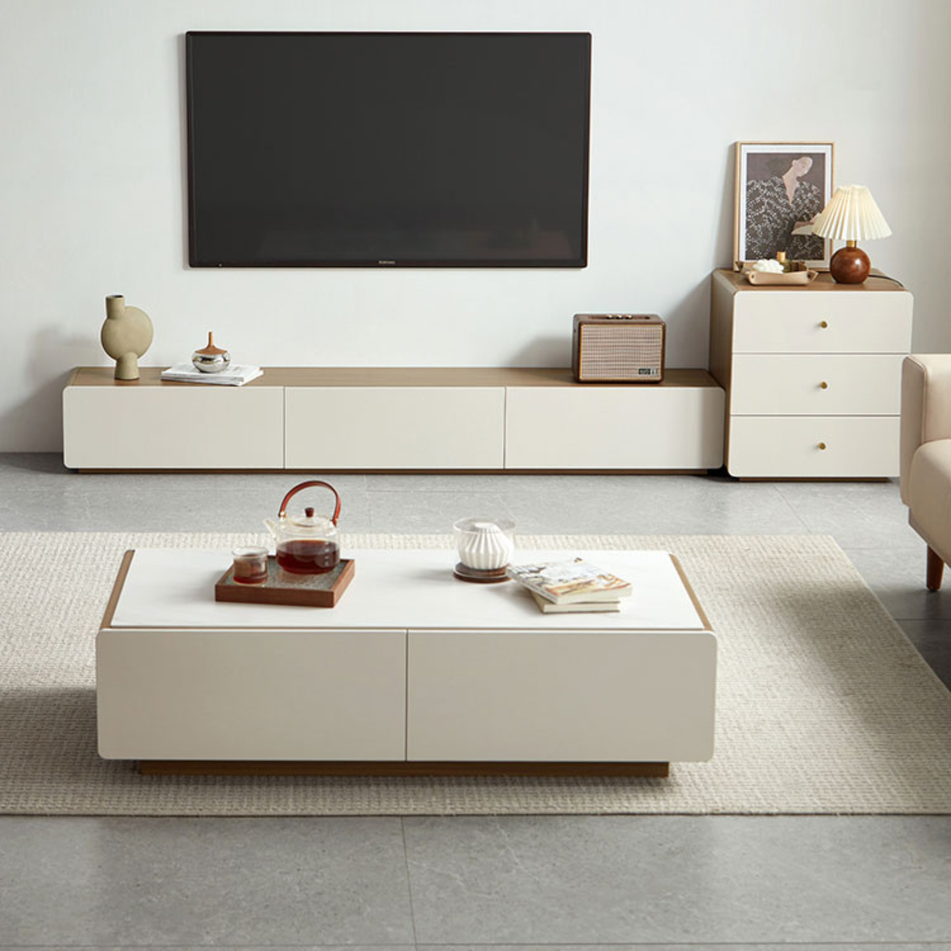 Linspire Pristine Coffee Table with Sintered Stone Top