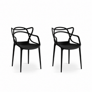MODE Velo Stackable Dining Chair Replica, Set of 2, Black