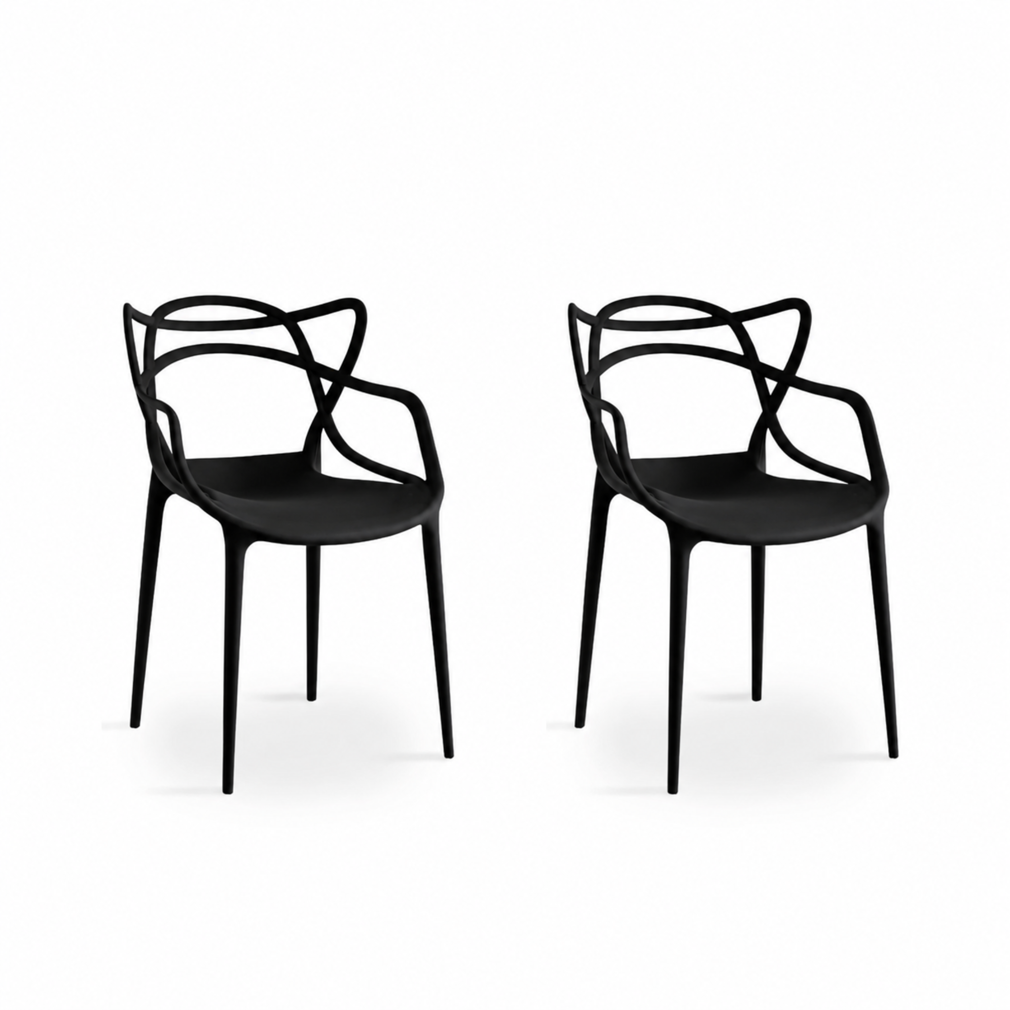 MODE Velo Stackable Dining Chair Replica, Set of 2, Black